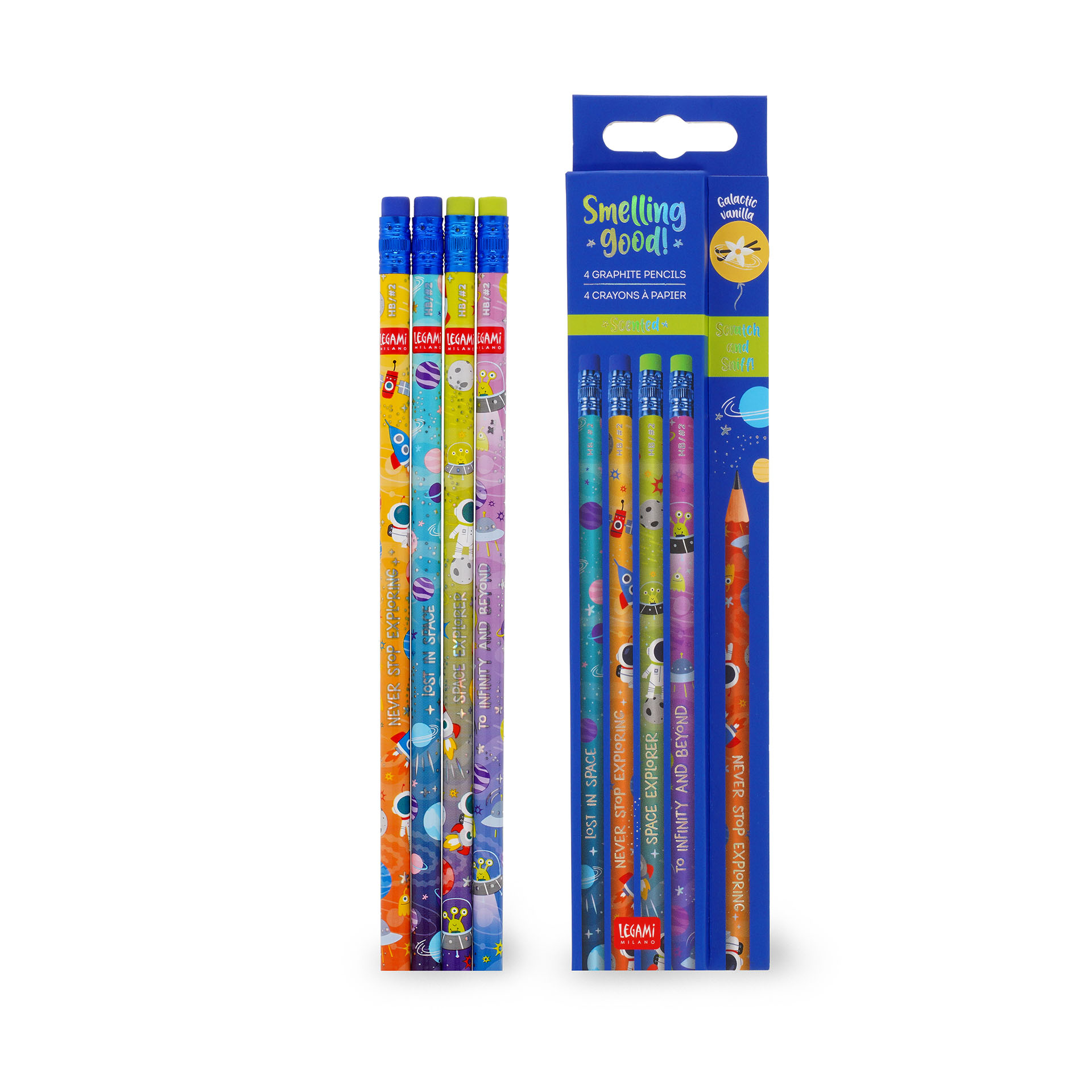 Legami HB Potloden set 4 stuks Space met Geur