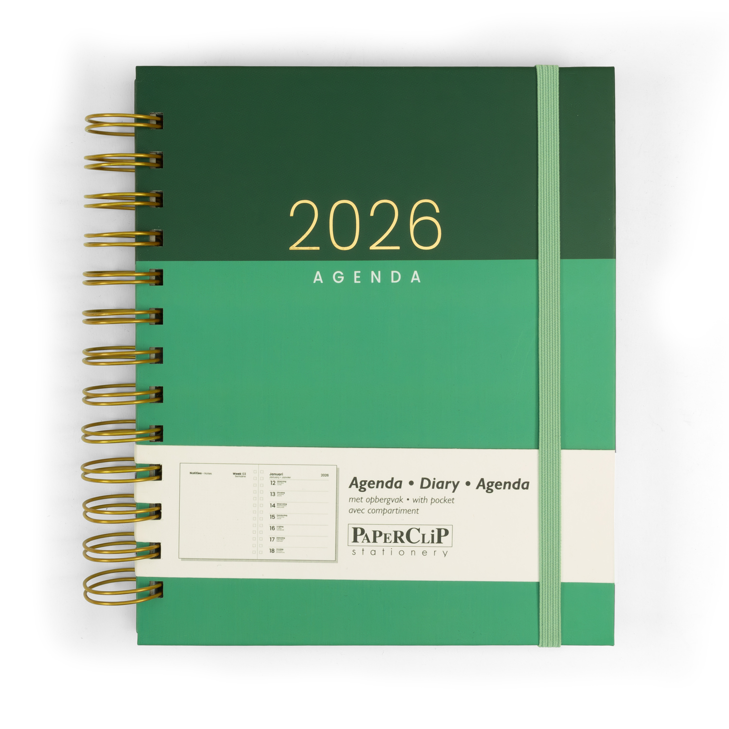 Paperclip Bureau Agenda 2026 Freestyle Spiraal 1week/pag+Notes 15.5x18.5 cm