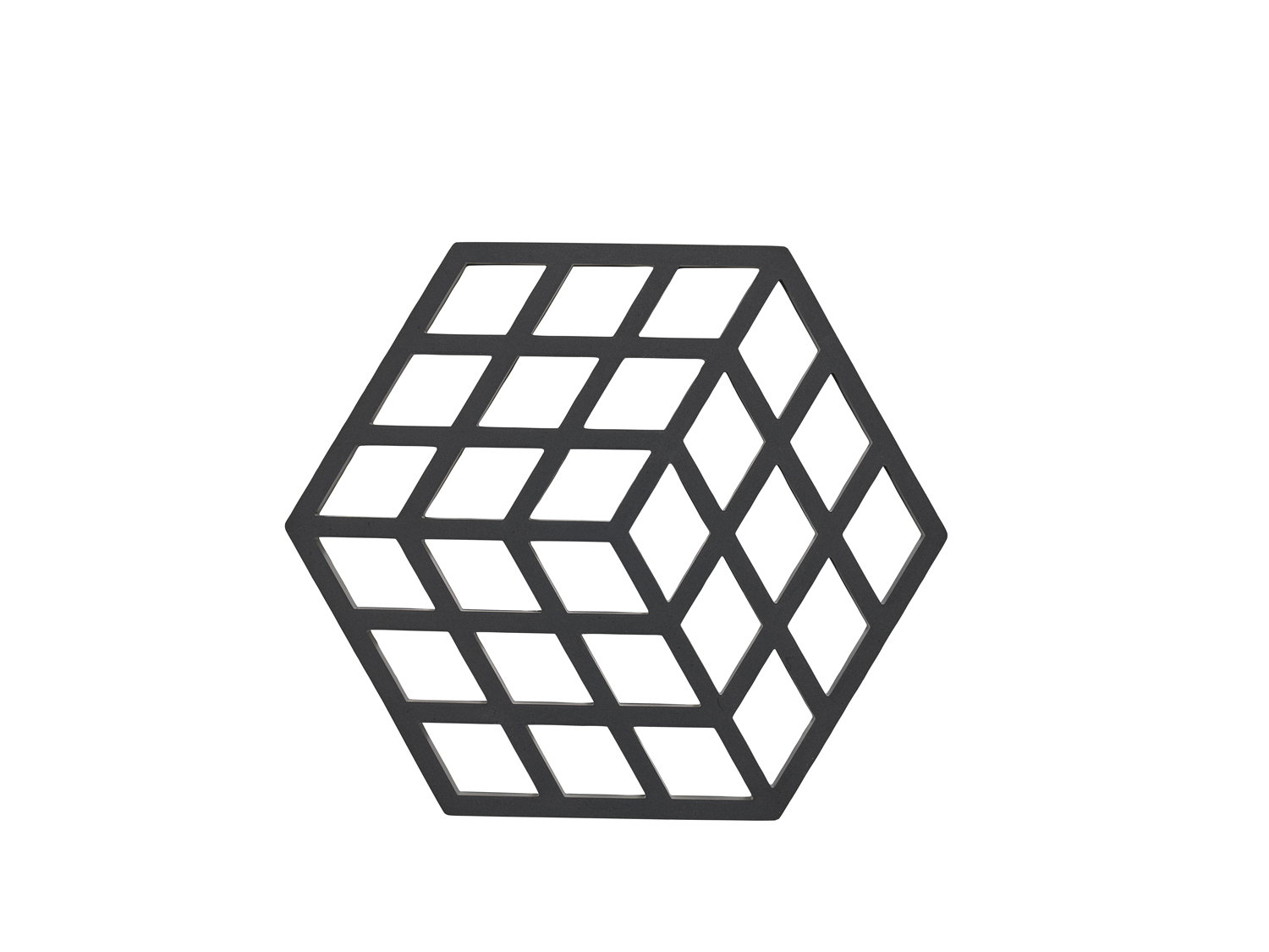 Zone Denmark Potonderzetter Cube Black - Silicone - 16x14 cm