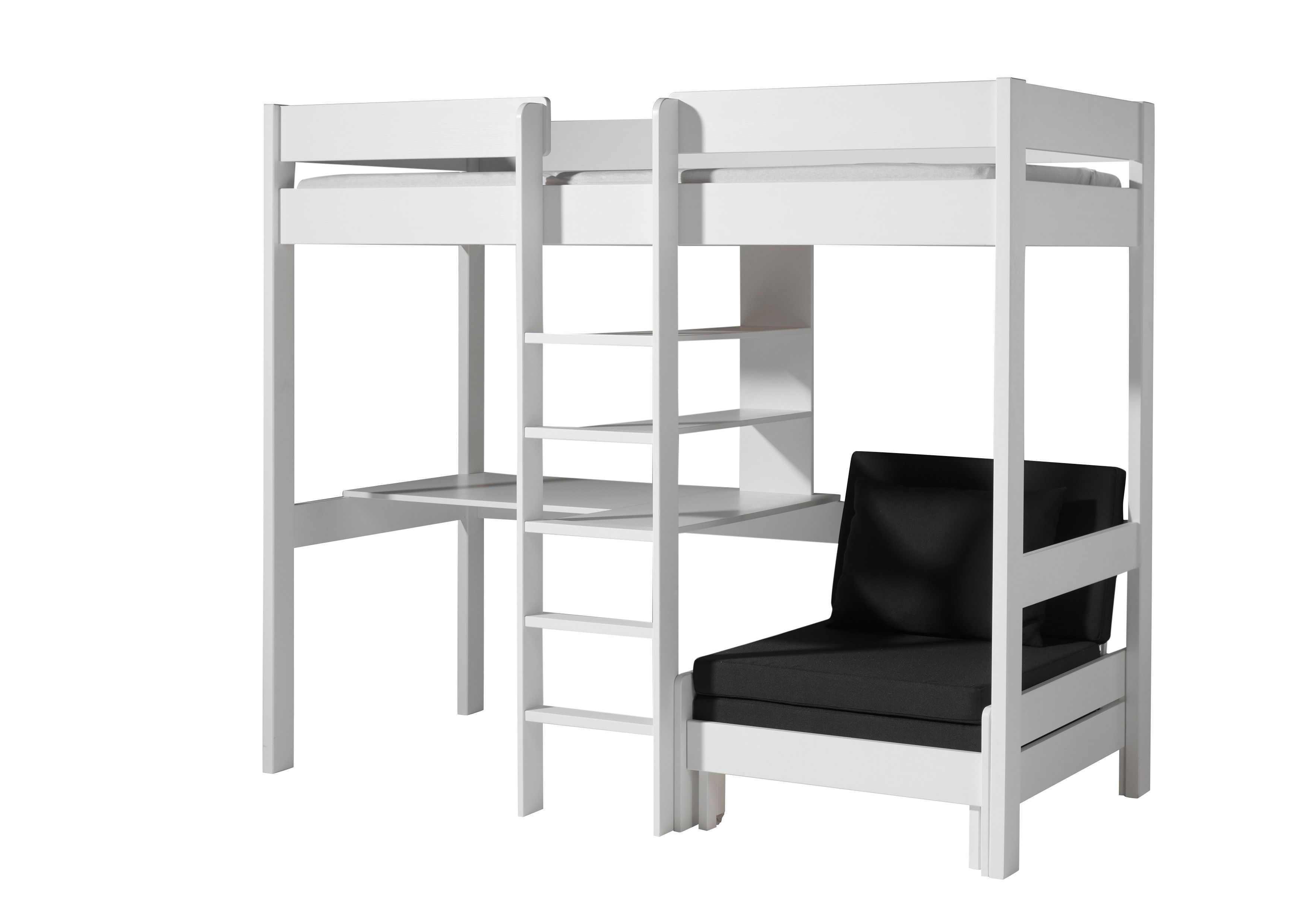 Vipack Bed Pino Mezzanine met Zetelbed Wit 90x200 cm