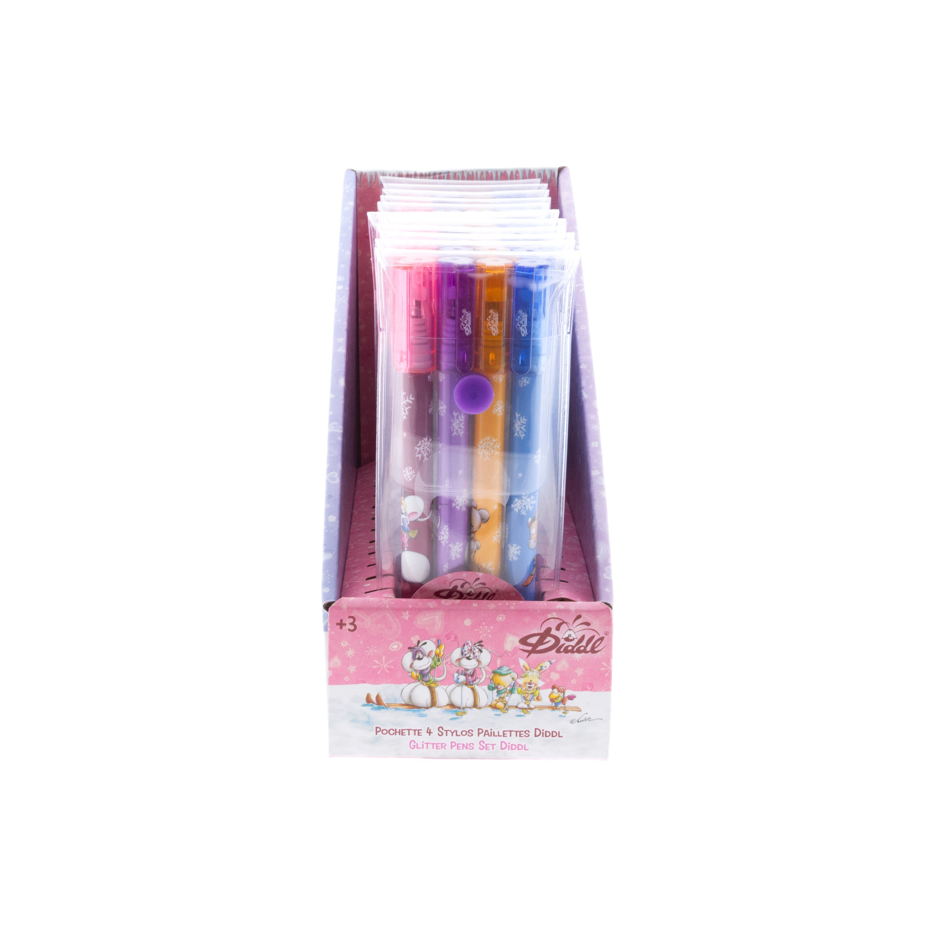 Diddl Glitter Balpen 4 stuks