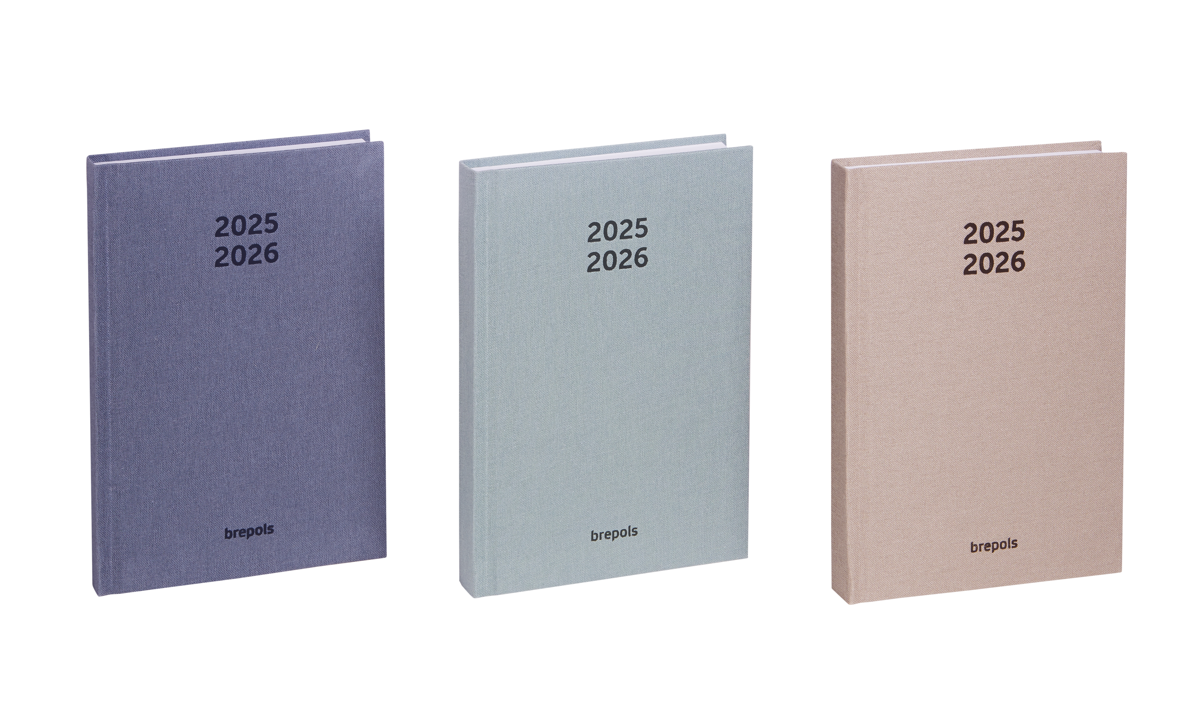 Brepols Schoolagenda 2025-26 Nature 1dag/pag Linnen assorti 11.5x16.9 cm - per stuk