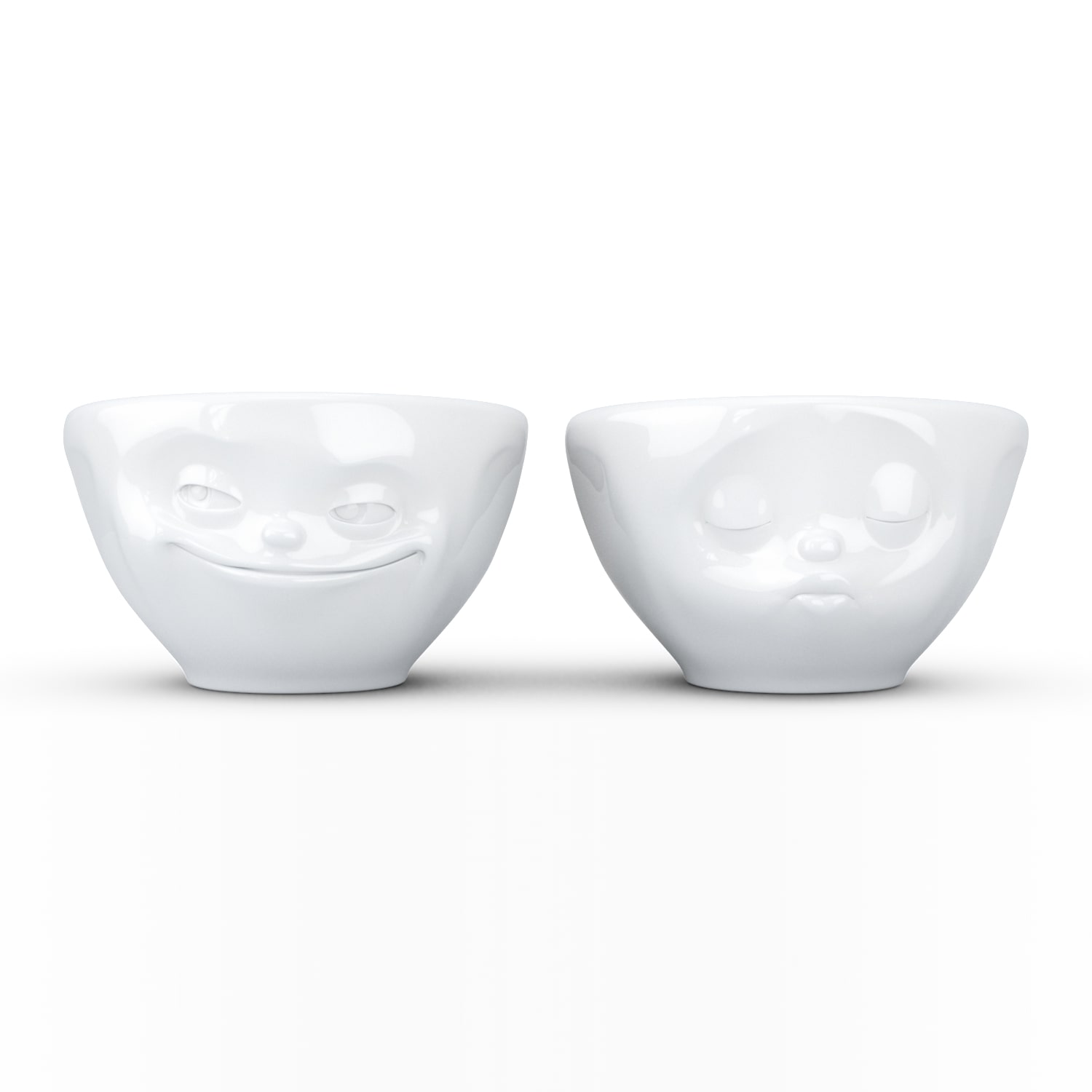 Tassen Bowl Kissing & Grinning set 2 stuks 100ml - Porselein - Wit - No.1 - 8x5 cm