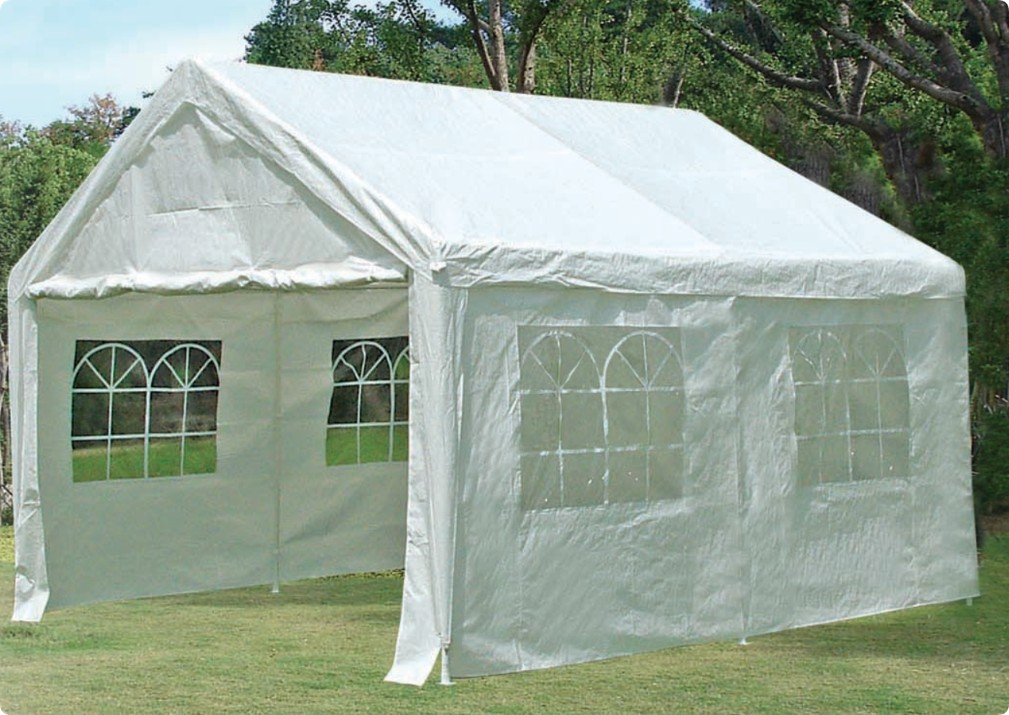 Carport Partytent 3x4m Wit 170gr PE Cover - Compleet met zijwanden
