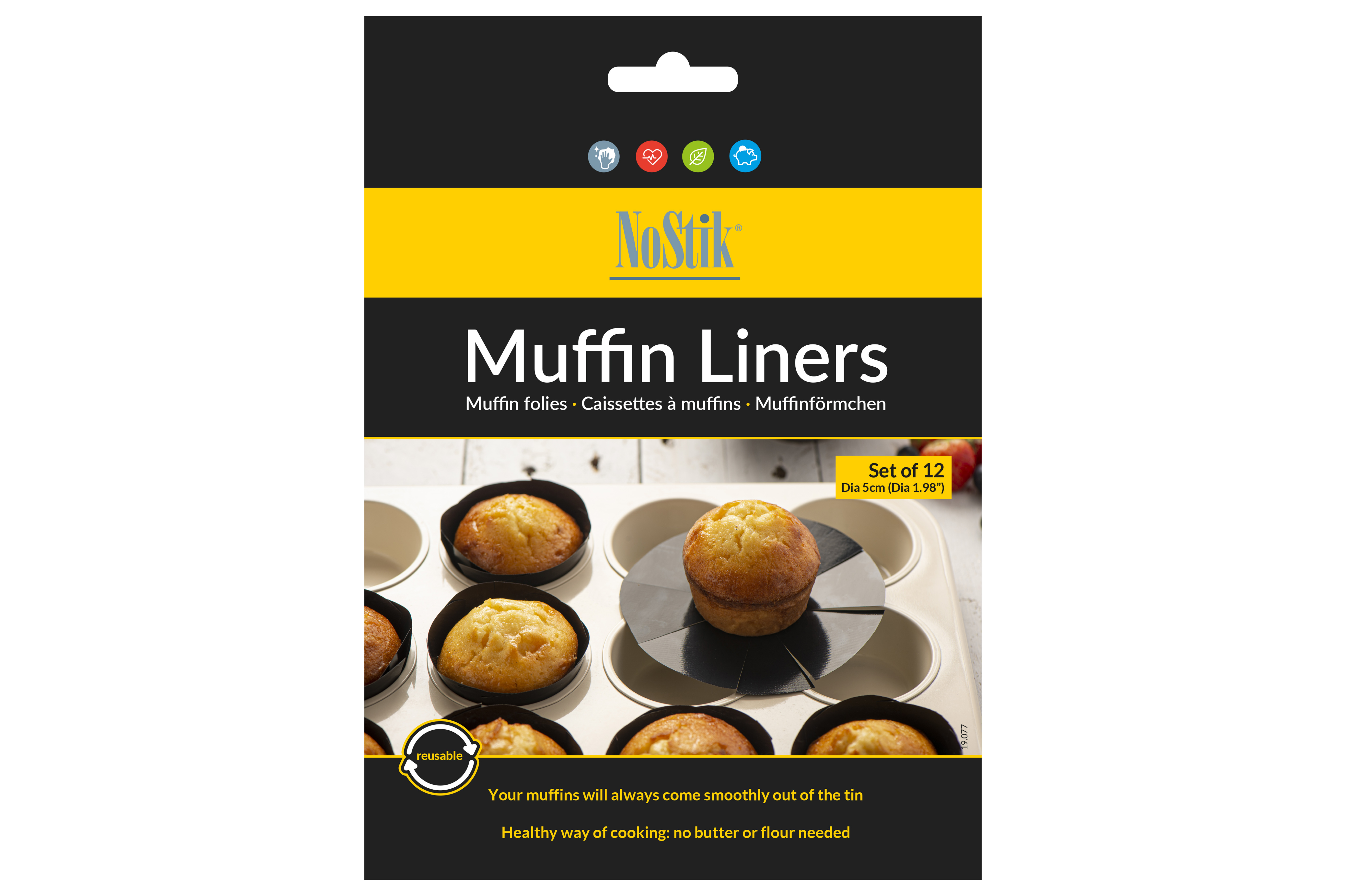 NoStik Muffinvorm 5.5x5.5 cm set 12 stuks