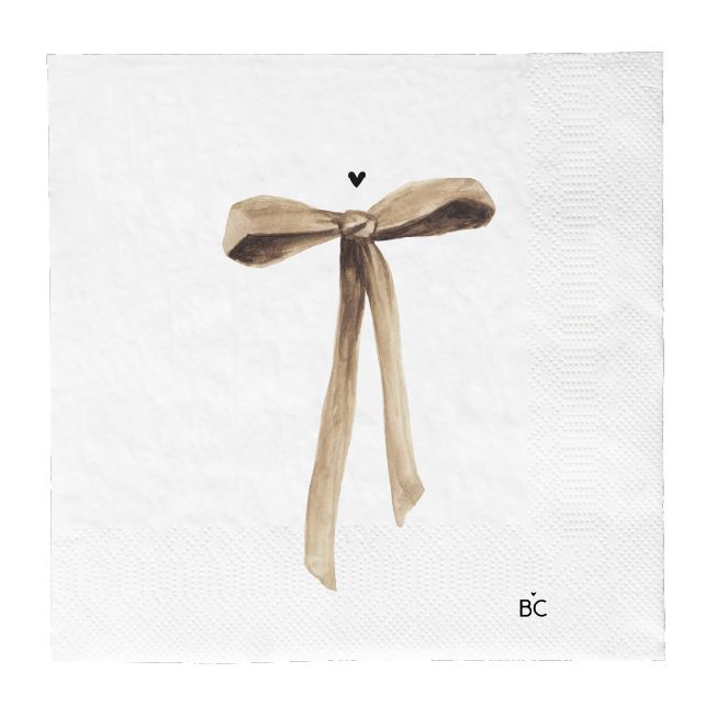 Bastion Collections Servetten Caramel Bow 16.5x16.5 cm - 20 stuks