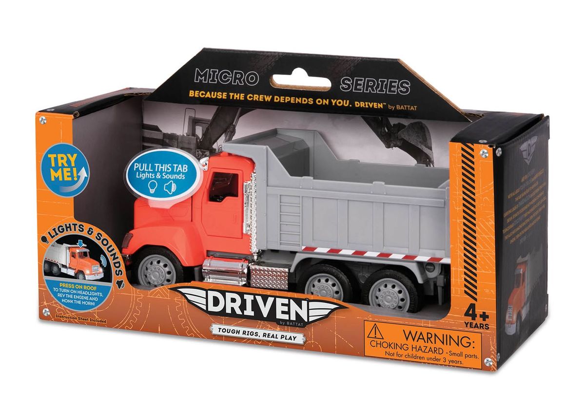 Driven Micro Kiepvrachtwagen 18 cm met licht en geluid