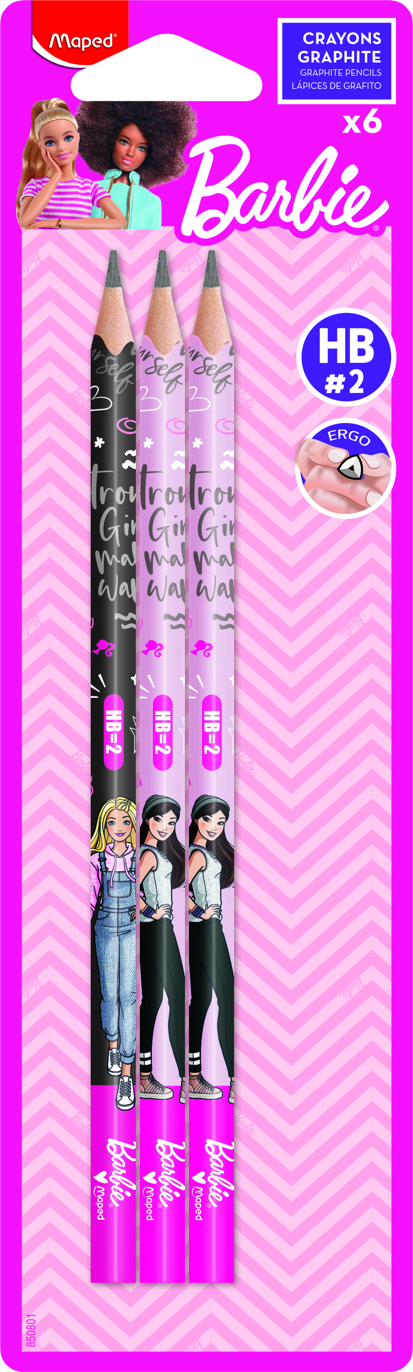 Maped Barbie HB Potloden 6 stuks Blister