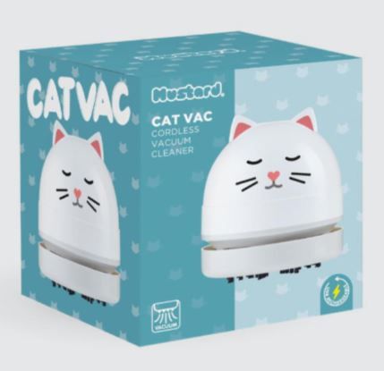 Mustard Kruimeldief Mini Cat Vac 9x9 cm - Draadloos - Wit