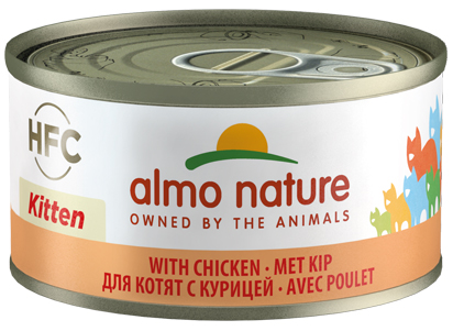 Kattenvoer almo nature blik Kitten 70gr met Kip voor de Kittens