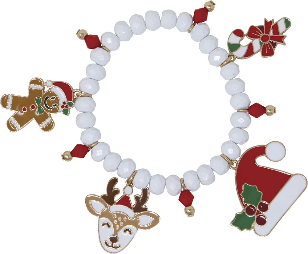 Armband Kerst met Bedels - Wit