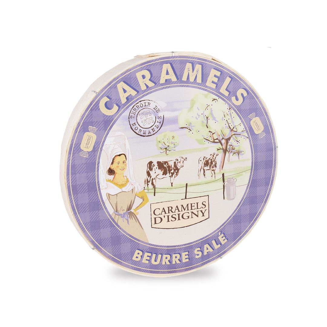 Caramels d'Isigny Caramels Gezouten Boter 150g - in Ronde Houten Doos