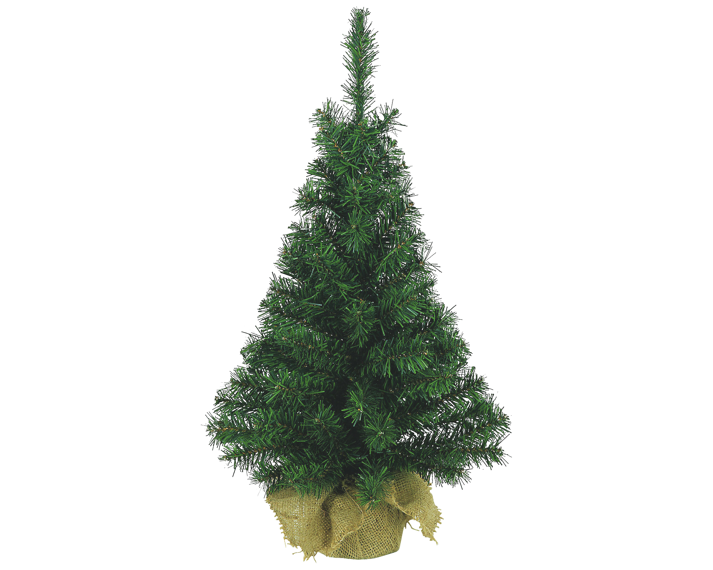 Kerstboom Mini Imperial Green 75x41 cm - 81 Tips - in Jute Zak - PVC