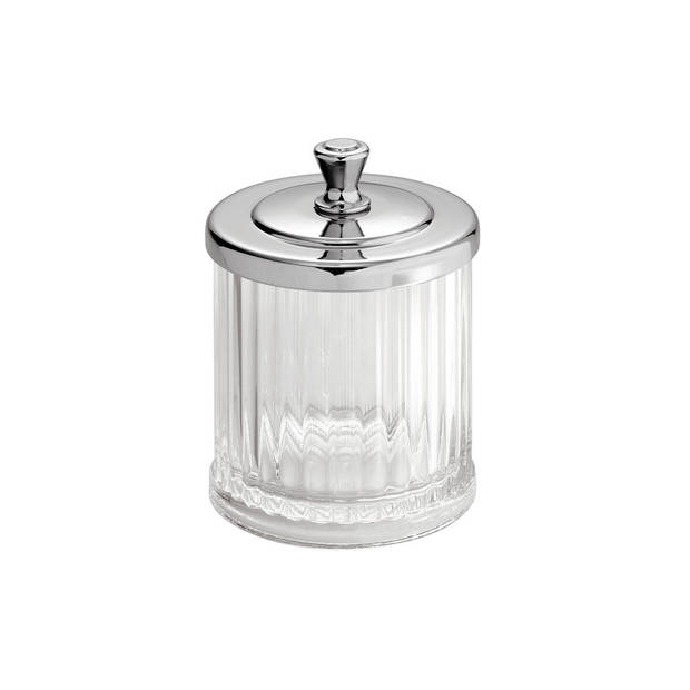 iDesign Opbergpotje Alston Transparant met Deksel - 9.5x13 cm - vr Badkameracc