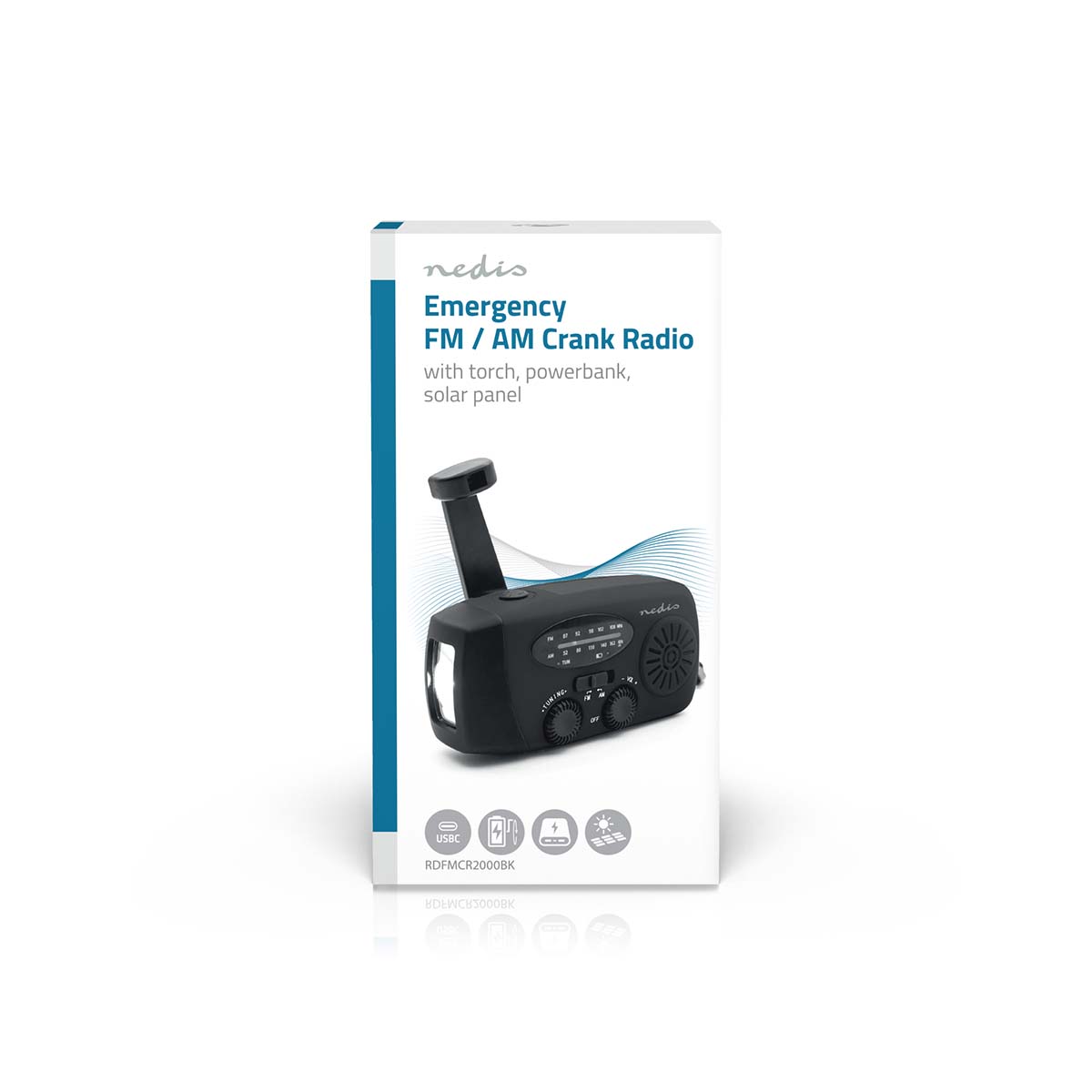Nedis Noodradio AM/FM met Powerbank Zwart