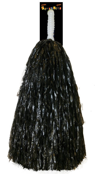 Pompom met Handvat Zwart