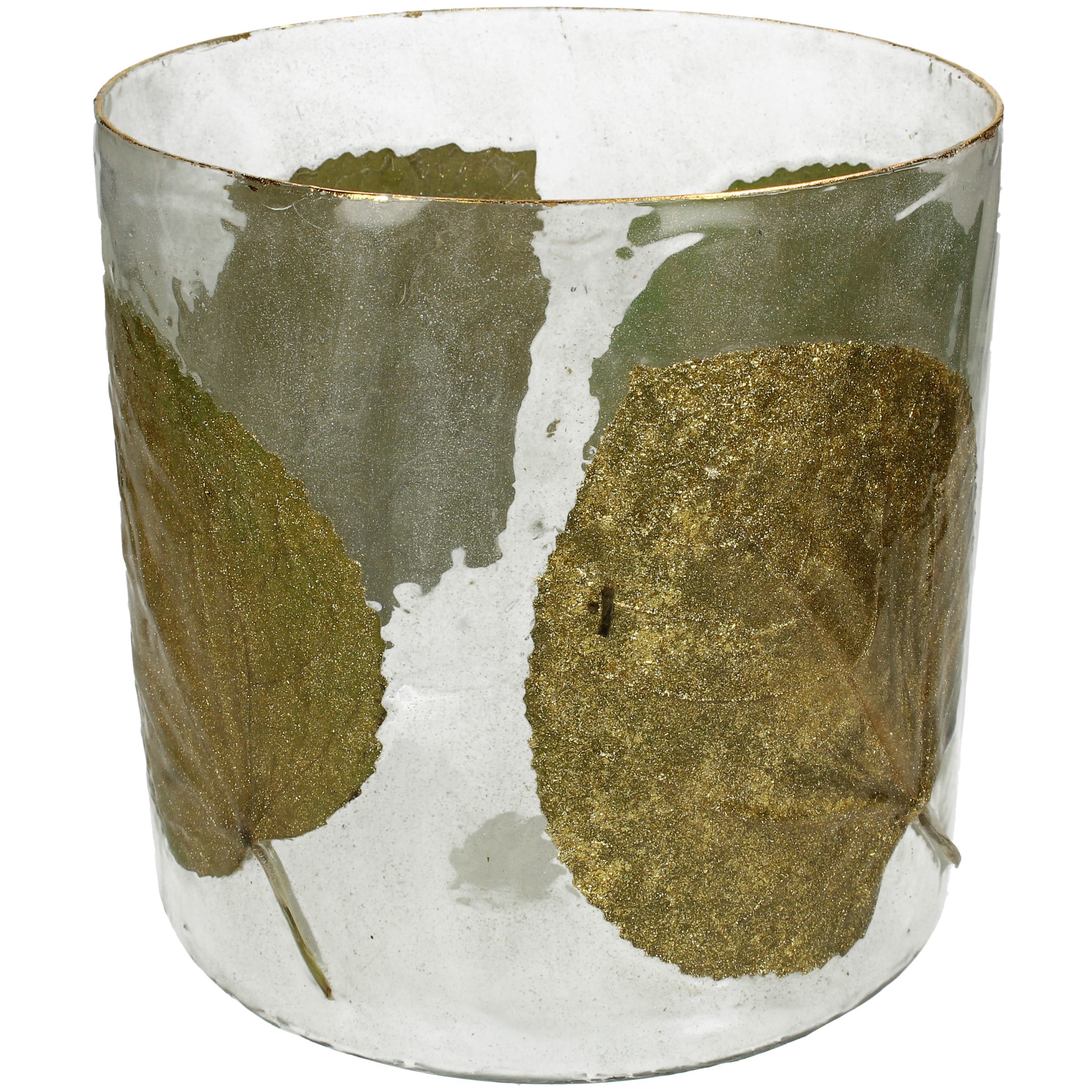 Windlicht Glas Leaves 20x20x20 cm