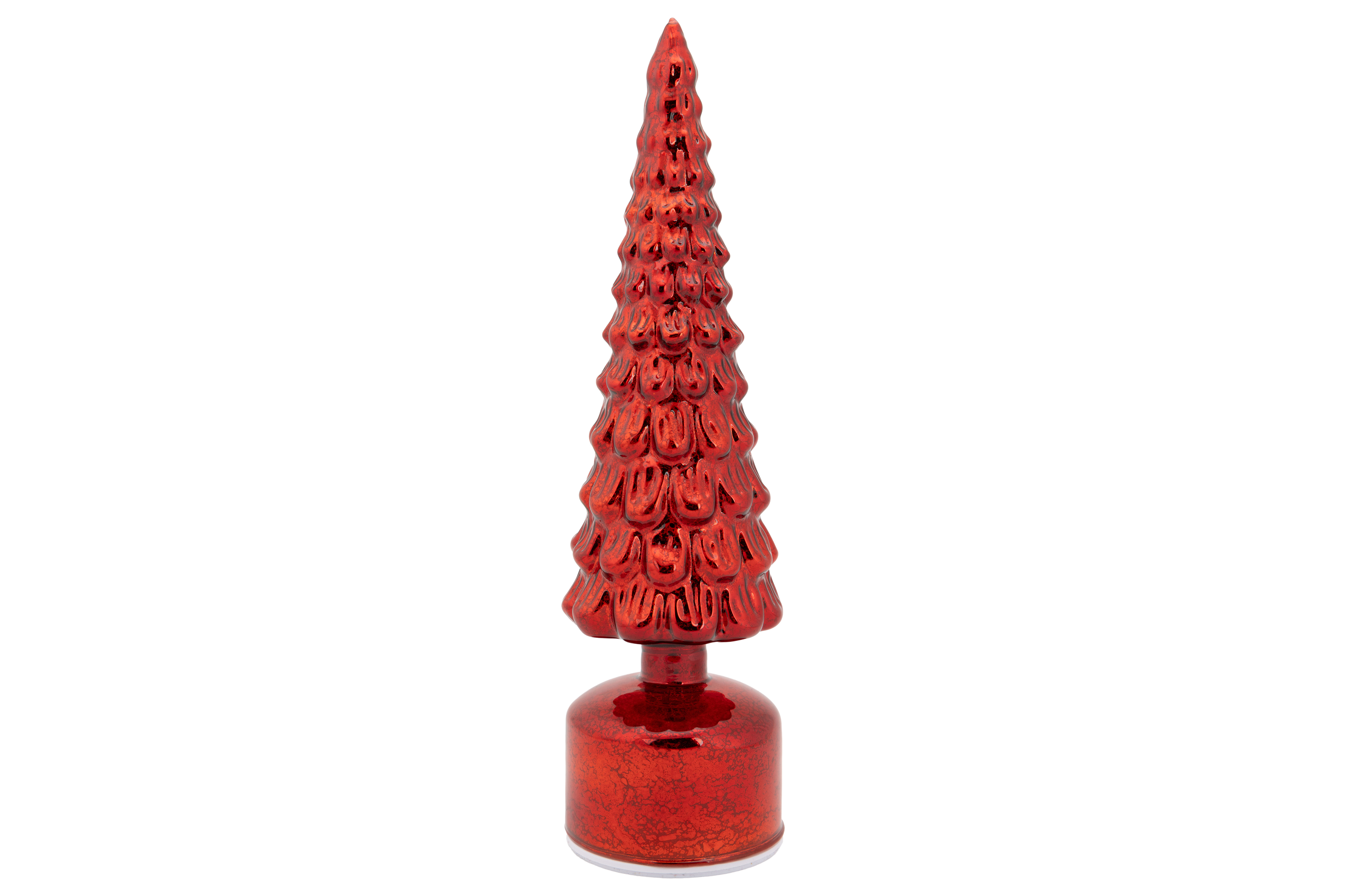 Cosy@Home LED Lamp Tree Turning Rood - 11x34 cm - Glas - op Batterijen (excl.)