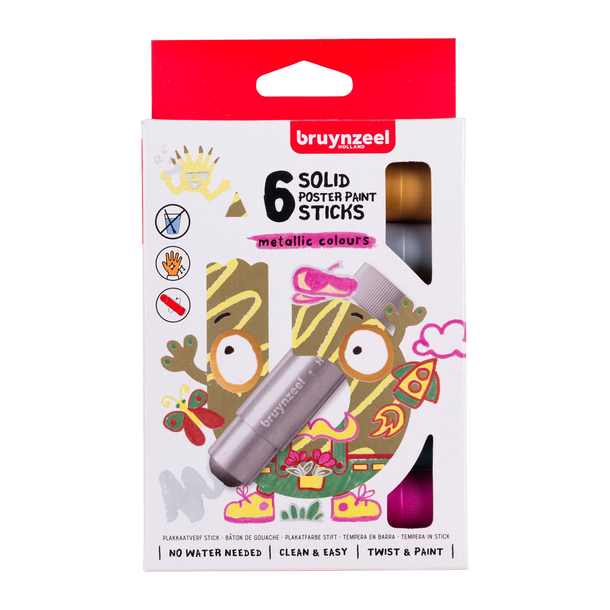 Bruynzeel Posterverfstick Kids 6 stuks Metallic