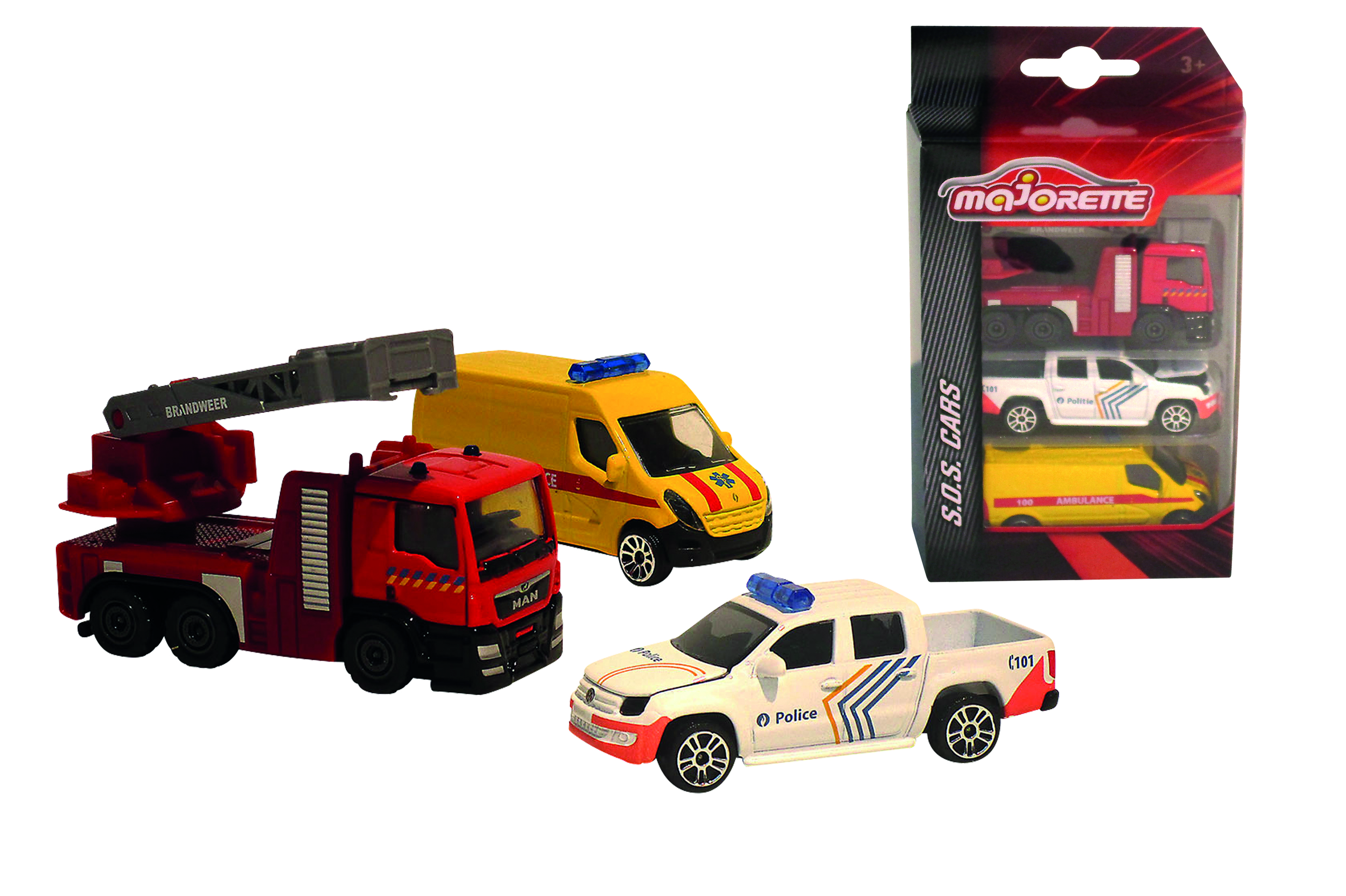Majorette Belgische Reddingsvoertuigen 3 pack