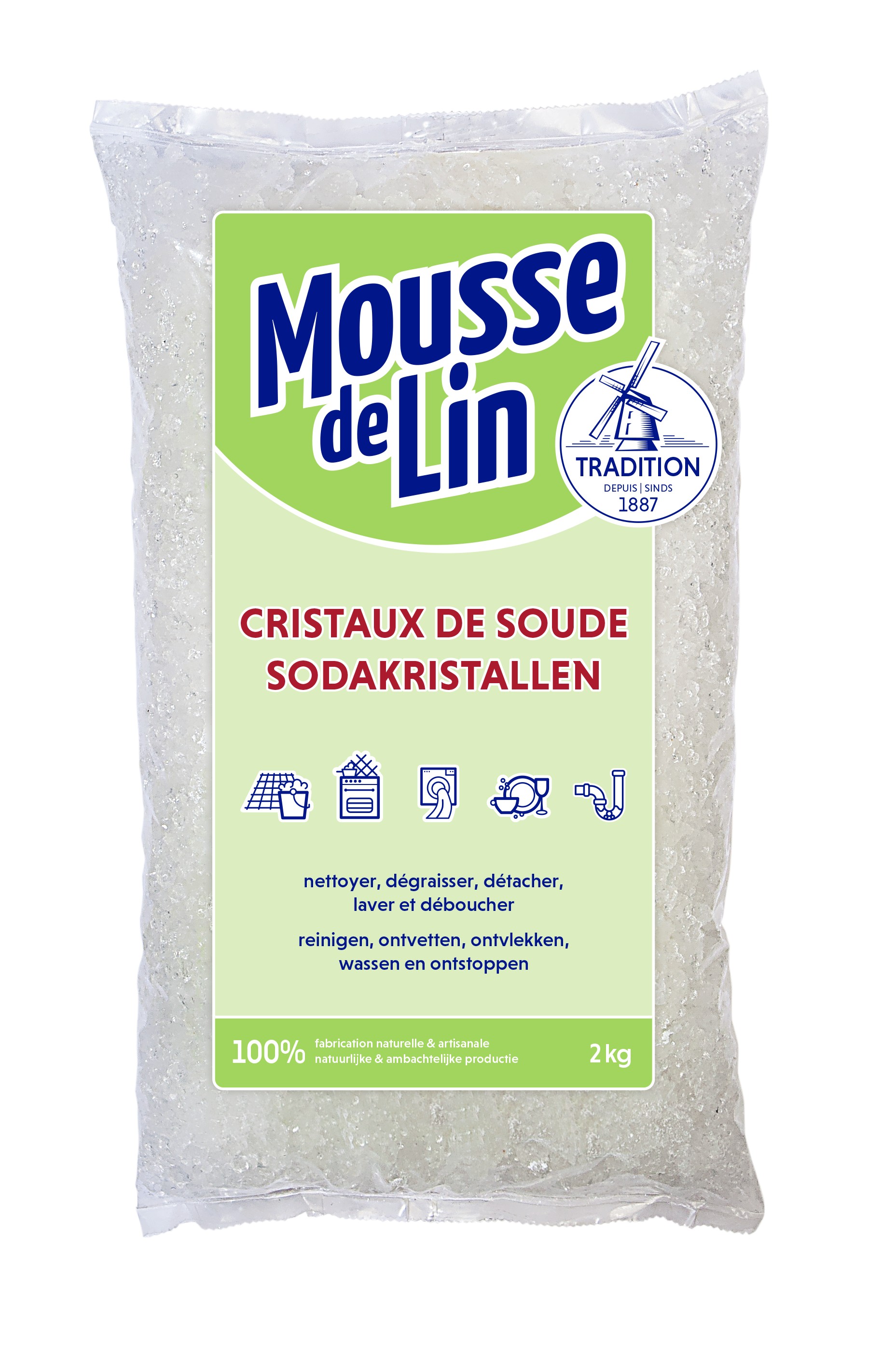 Mousse de Lin Sodakristallen - 2 kg