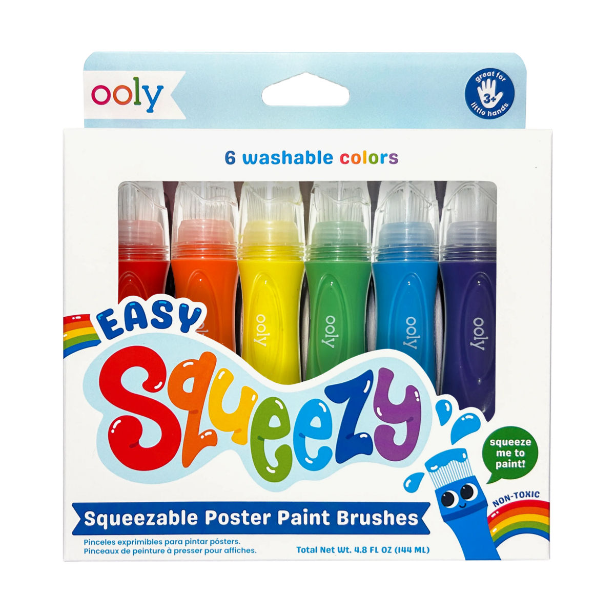 Ooly Verfborstels Easy Squeezy Squeezable 6 stuks