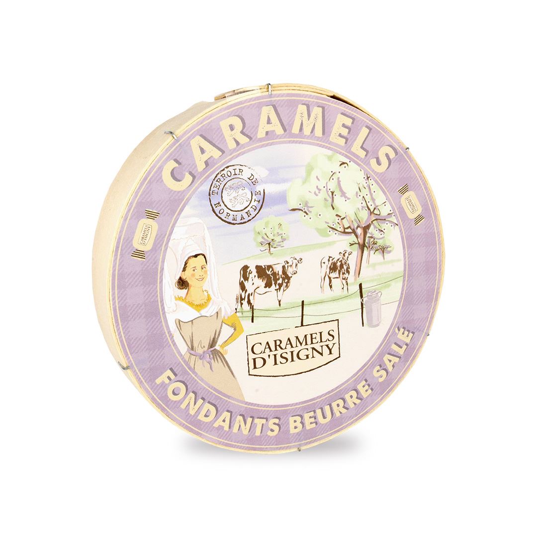 Caramels d'Isigny Caramels Zacht Gezouten Boter 150g - in Ronde Houten Doos
