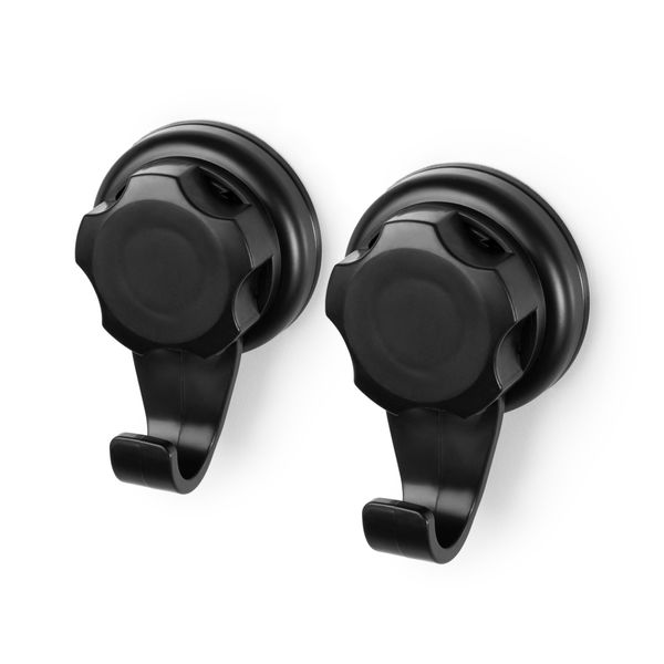 Compactor Haken met Zuignap Bestlock Black set 2 stuks - 5.4x4x8 cm - Draagkracht tot 3kg