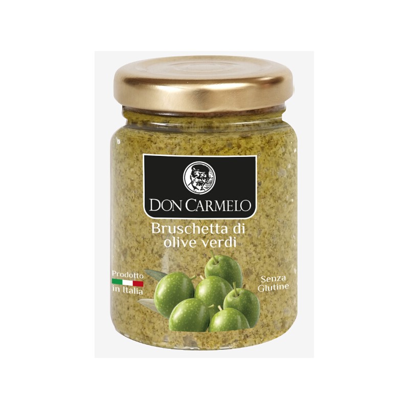Don Carmelo Bruschette met Groene Olijven 100g