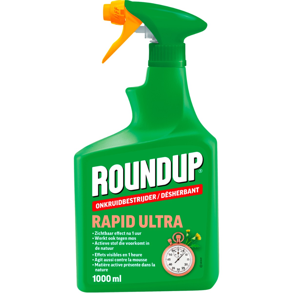 ROUNDUP Contact Totale Onkruidbestrijder 1 l - Ready to Use - 60 g/l Azijnzuur