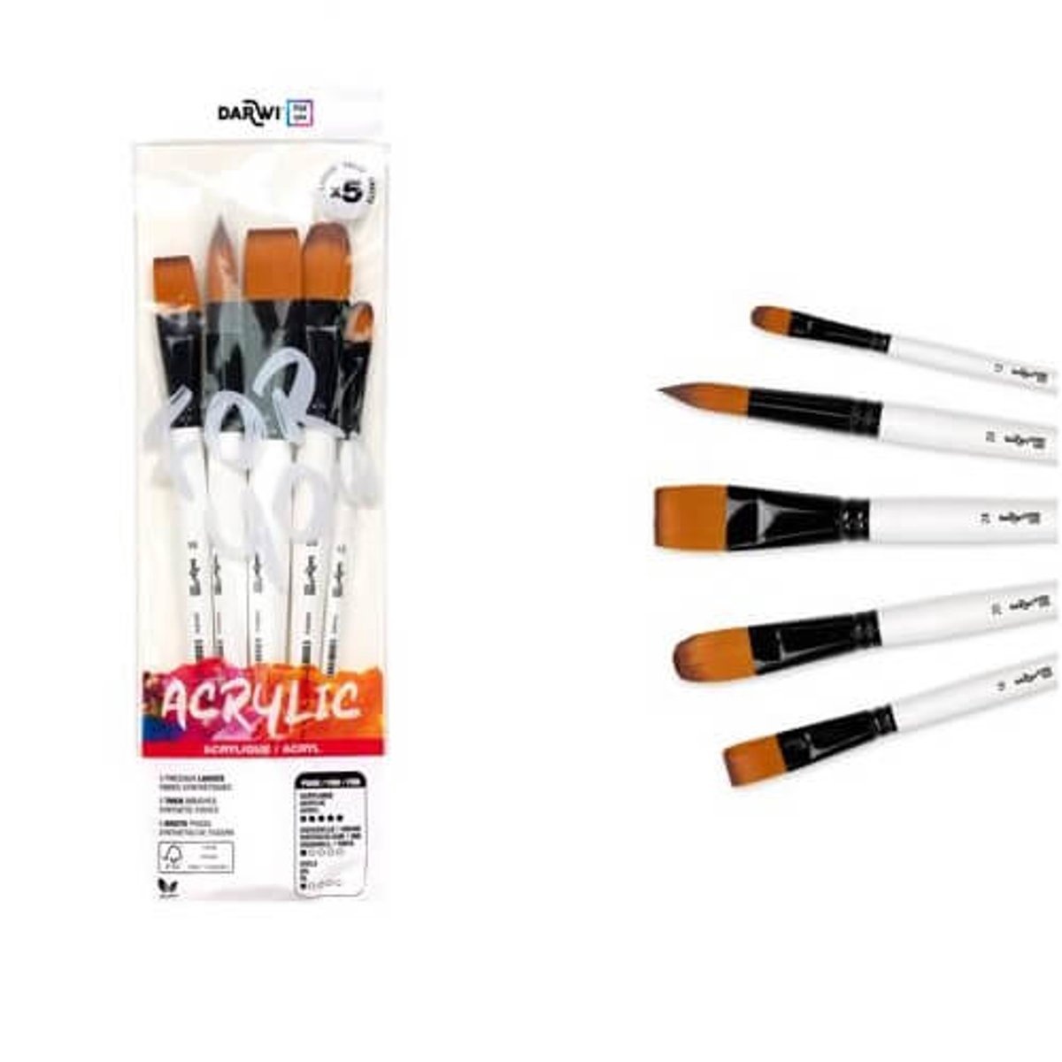 Darwi Acrylpenselen For You large 5 stuks