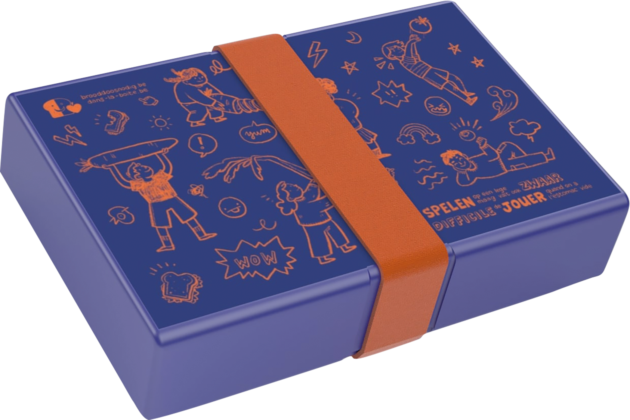 Brooddoos Blauw met Elastiek - Brooddoosnodig.be
