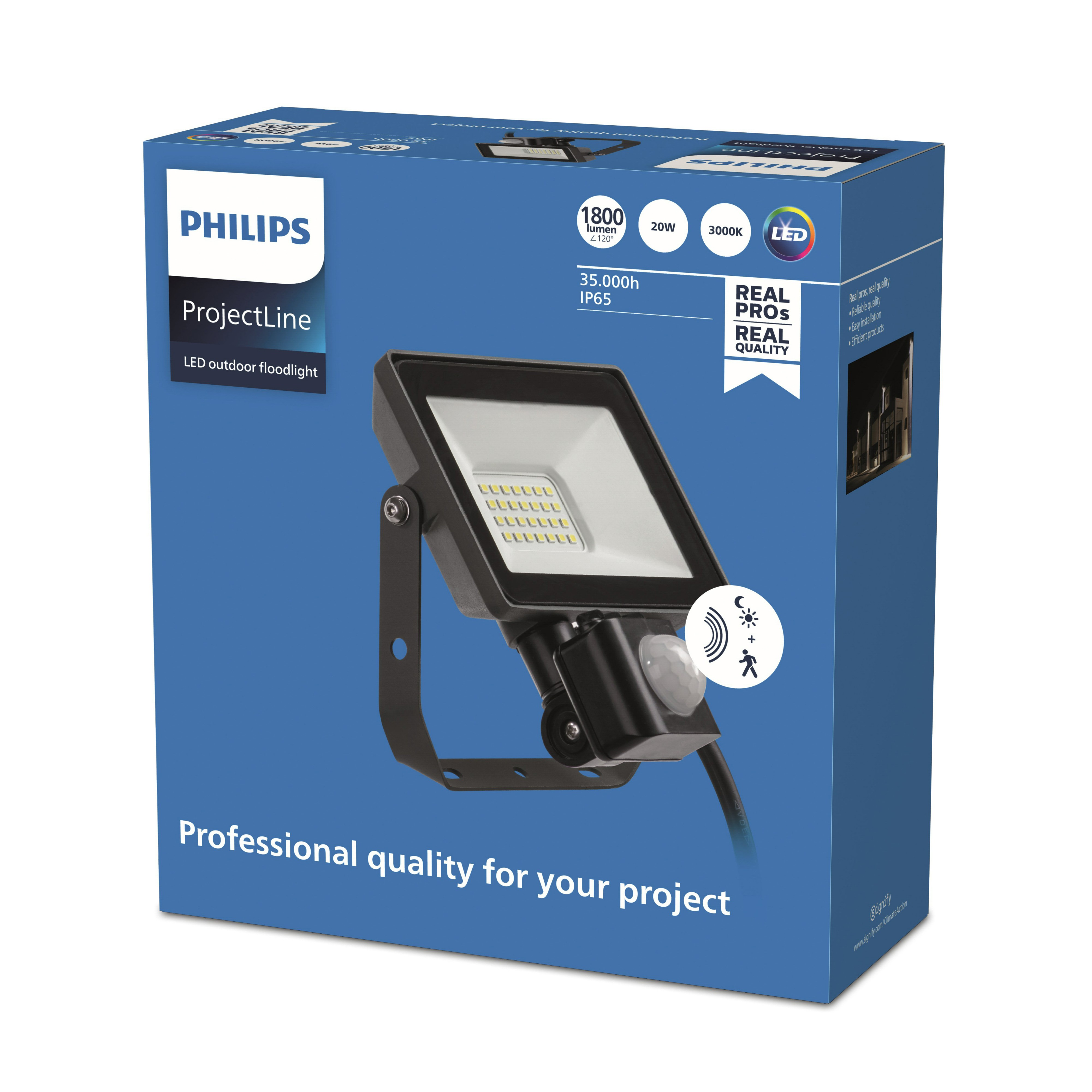 Philips Verstraler Projectline 20W met Sensor - 3000K