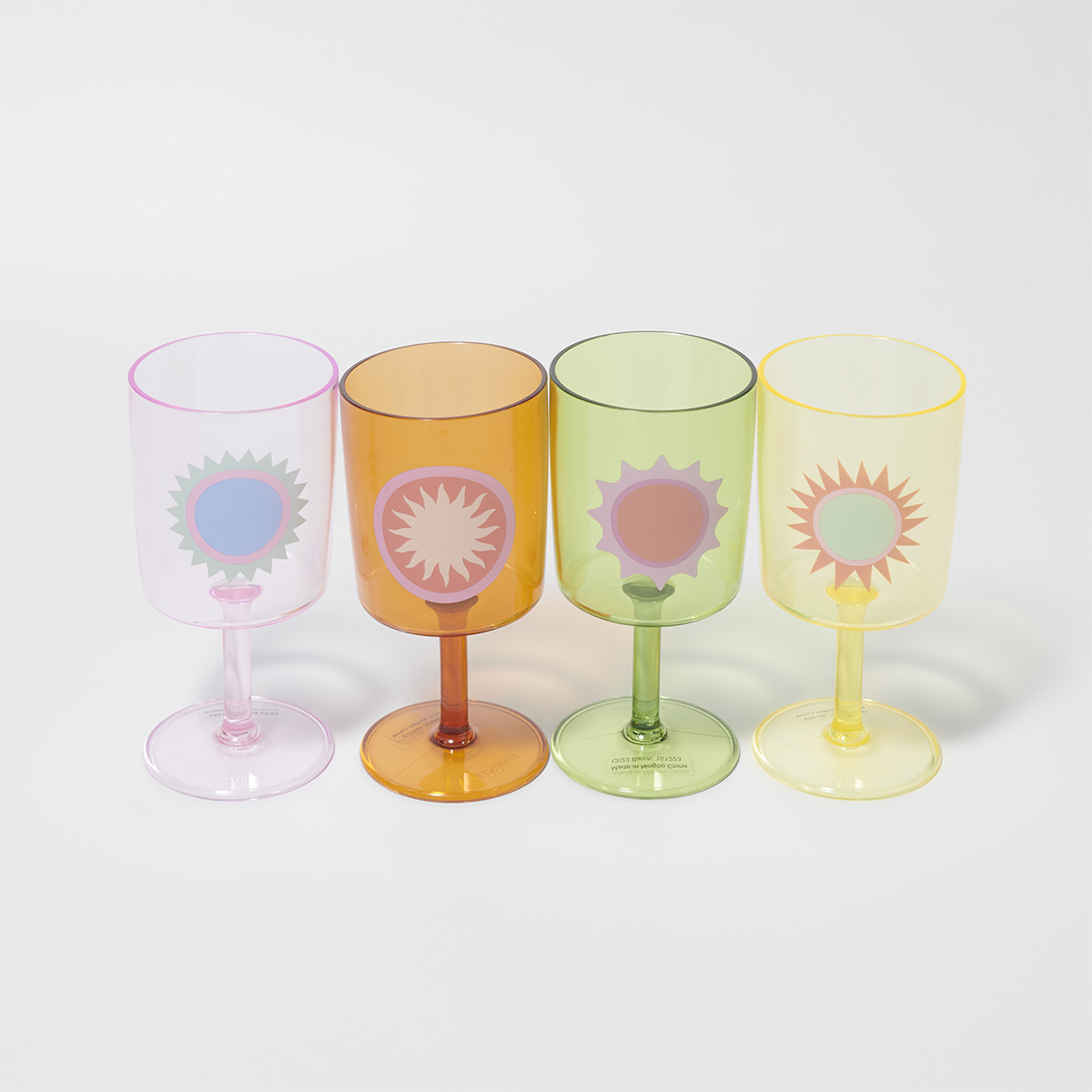 Wijnglas Poolside Rio Sun 250 ml 4 stuks - Multicolor