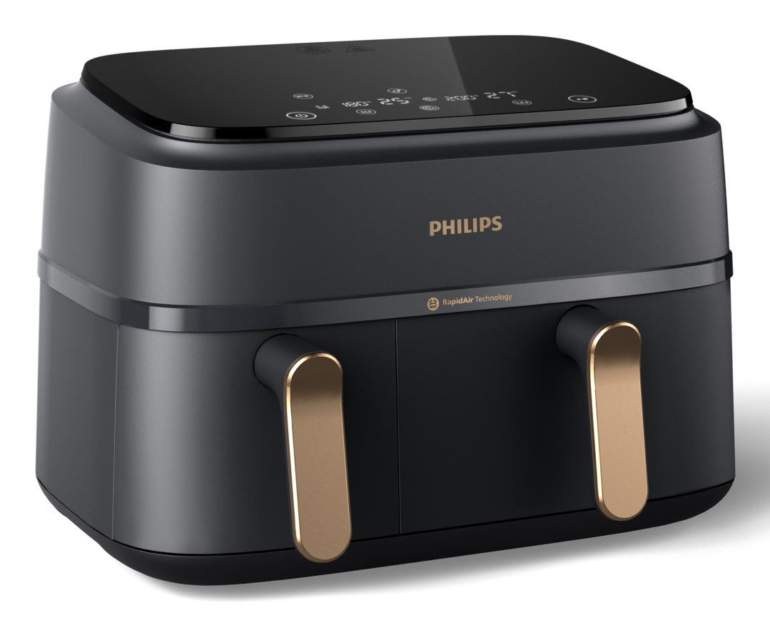 Philips Airfryer NA352/00 met twee manden digitaal, zwart 3000 Serie, 