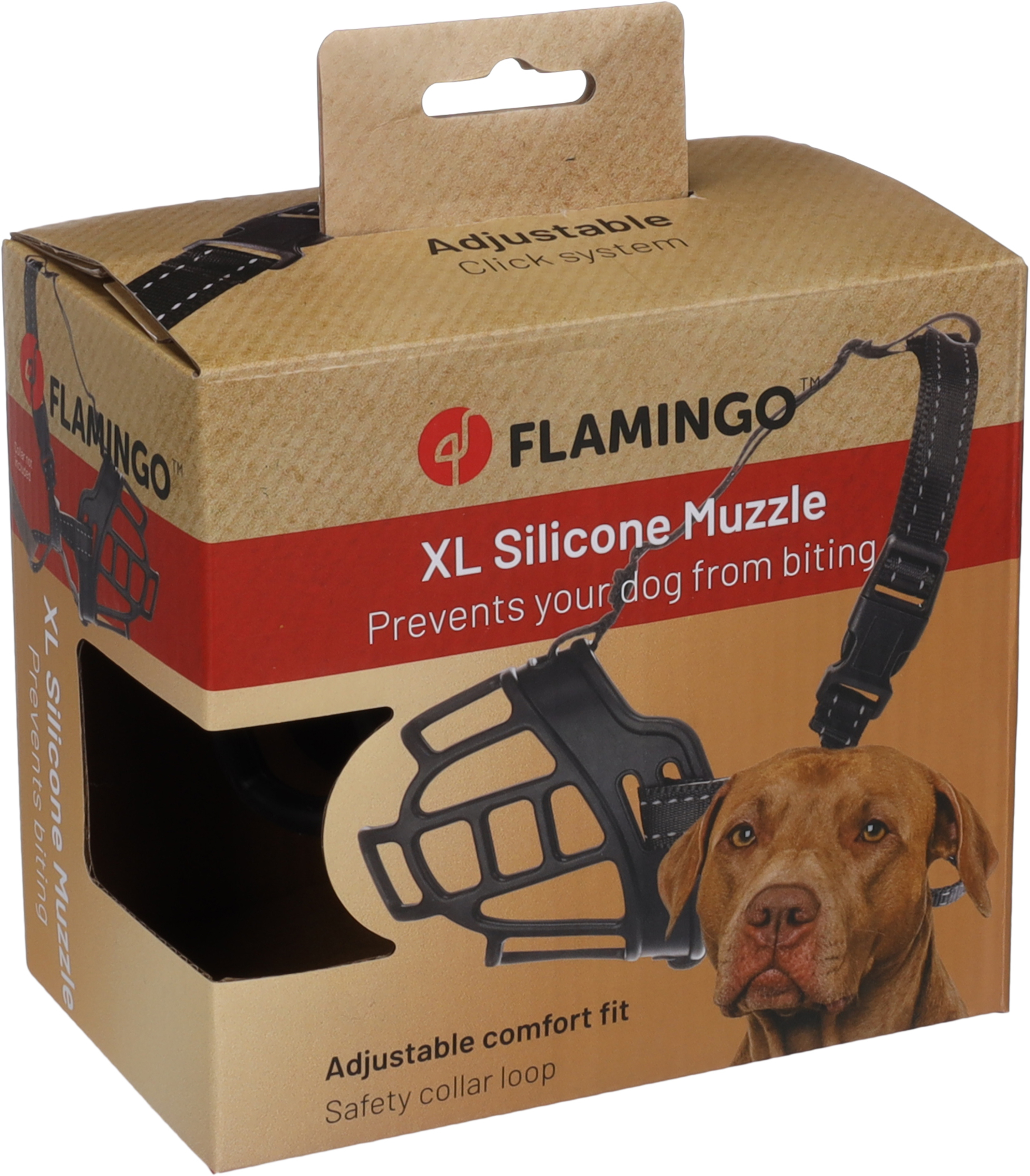 Flamingo Muilband Benzo extra large Nek Zwart
