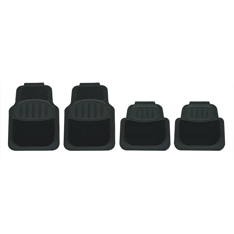 Universele Automattenset Rubber / Tapijt Zwart 4 Delig