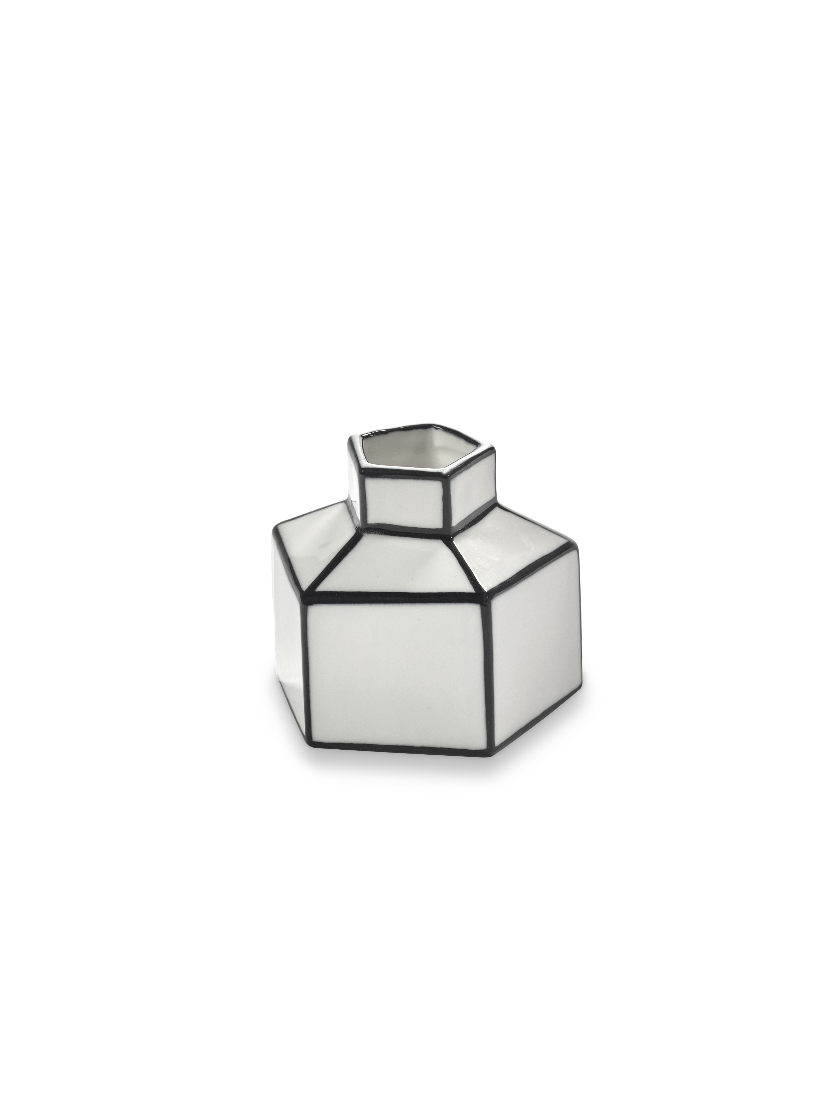 Serax Vaas Carte Blanche White/Black S 7.3x7.3x6.5 cm - by Annebet Philips