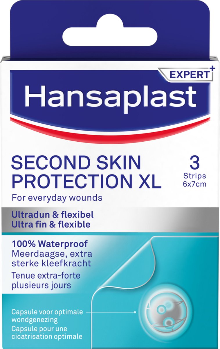 Hansaplast Pleister Second Skin Protection XL - ultradun - 3 strips