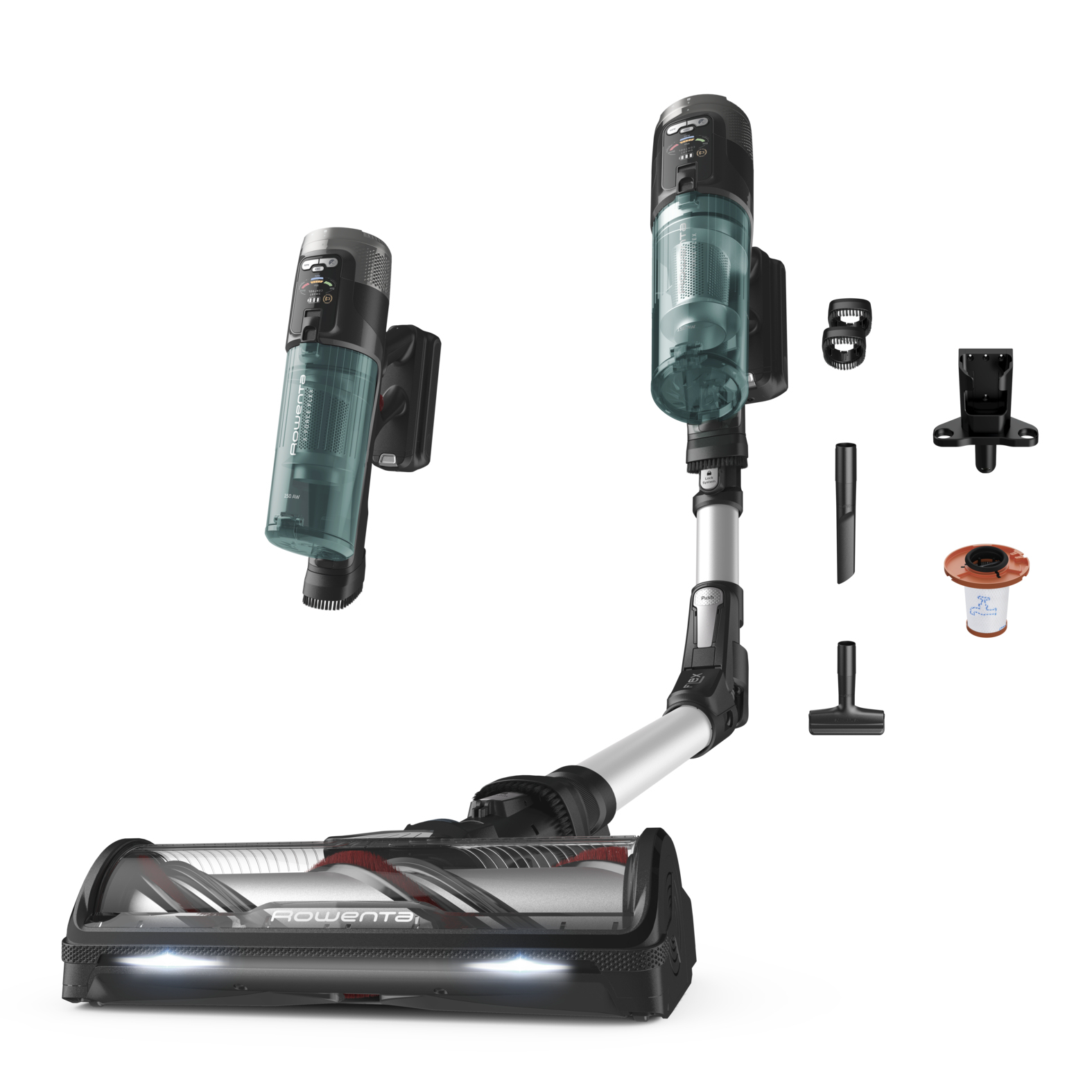 Rowenta X-Force Flex 13.60 RH9A32WO 25 V. Lithium, 60 min, 150 air watt, 
