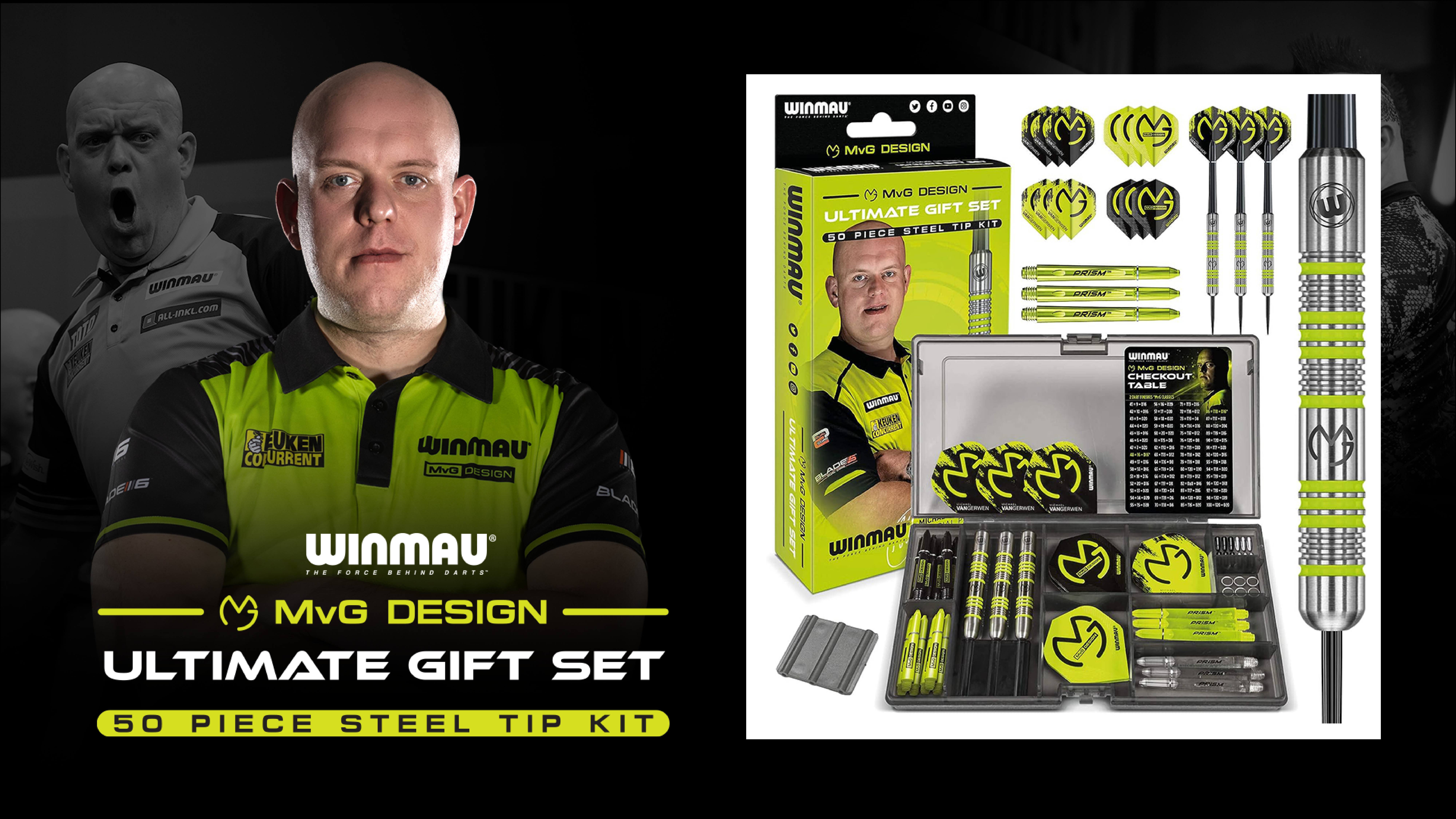 Winmau Michael van Gerwen Ultimate Gift Dartsset 50 stuks