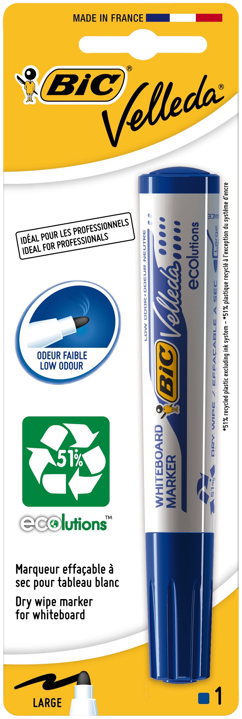 BIC Velleda 1701 Ecolutions Blauw Large - Blister