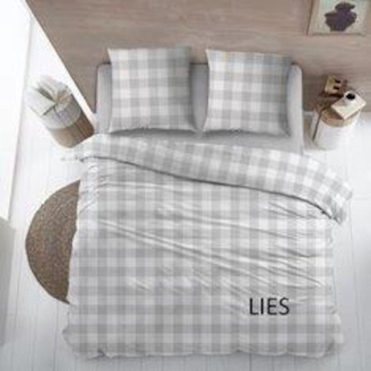 Cottons Lakenset Lies 180x290 cm Flanel Grijs