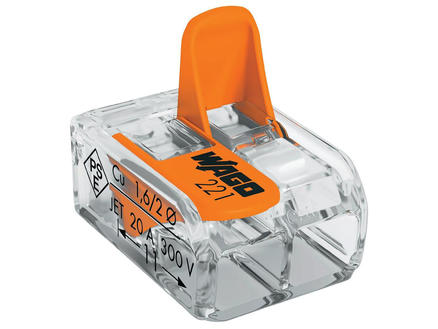 Wago Steekklem met hendel 2 x 0,2-4mm 10 stuks in zakje