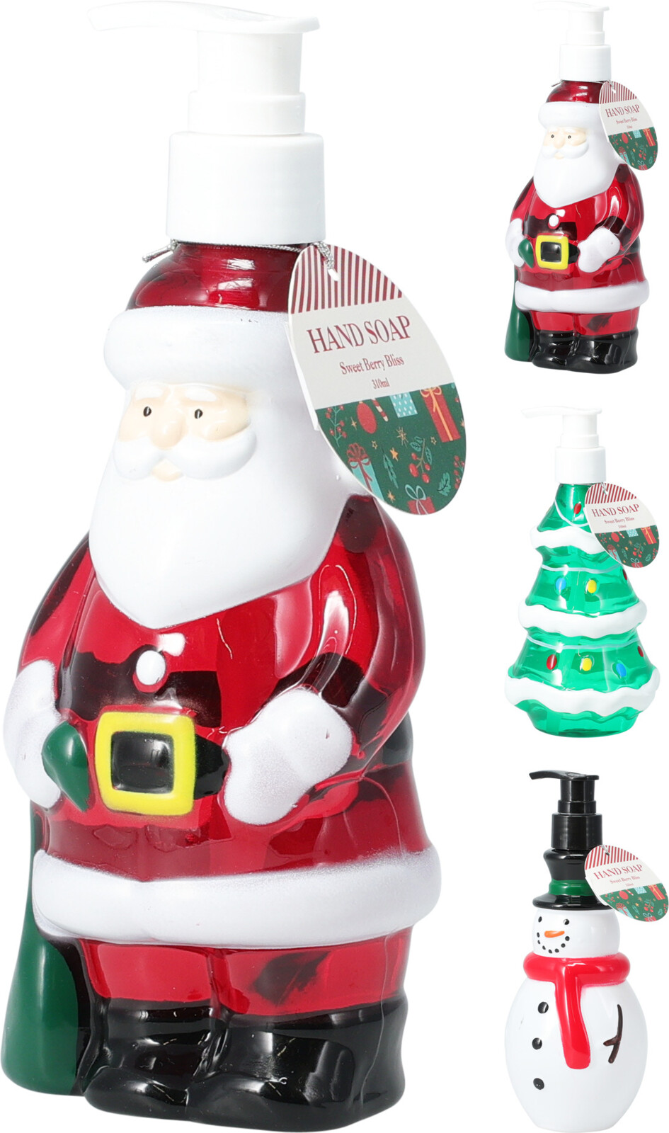 Handzeep Kerstfiguur 310ml - assorti - prijs per stuk