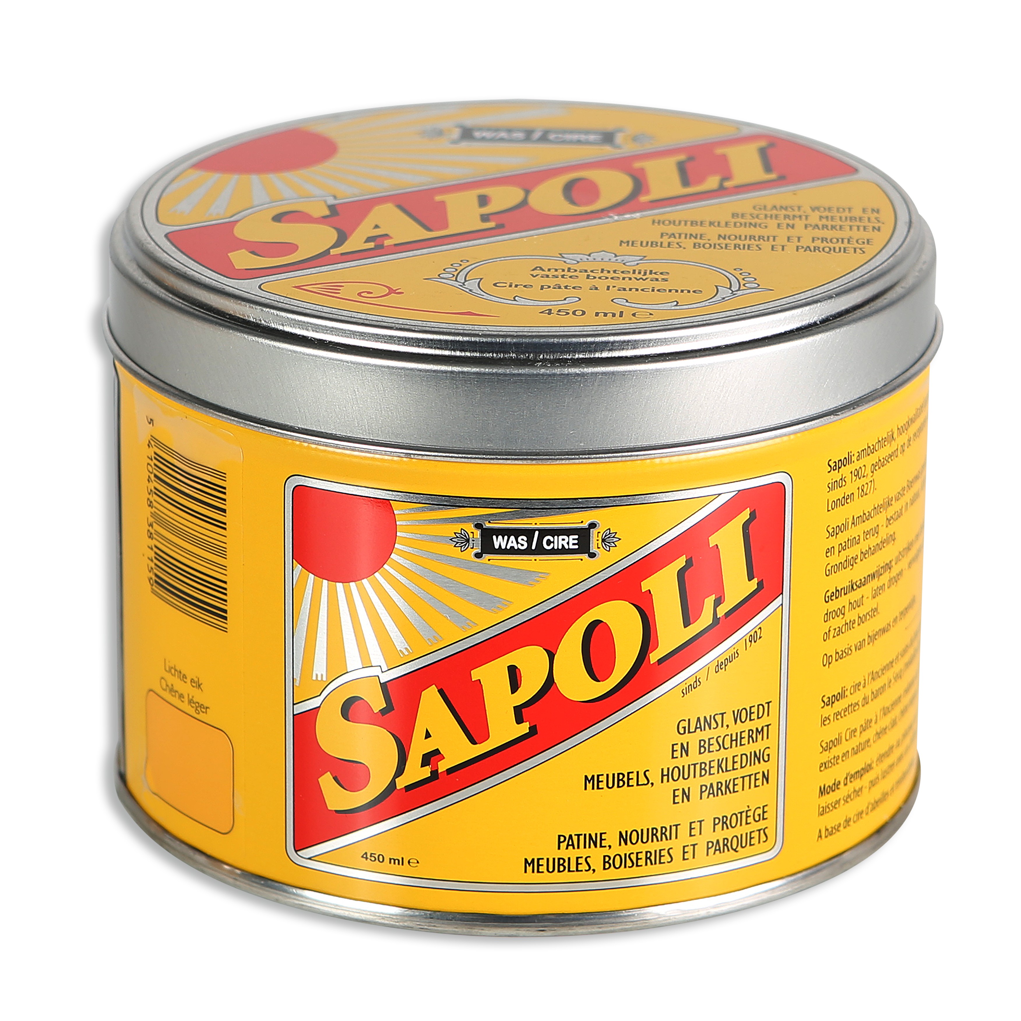 Sapoli Vaste Boenwas Licht Eiken 450 ml