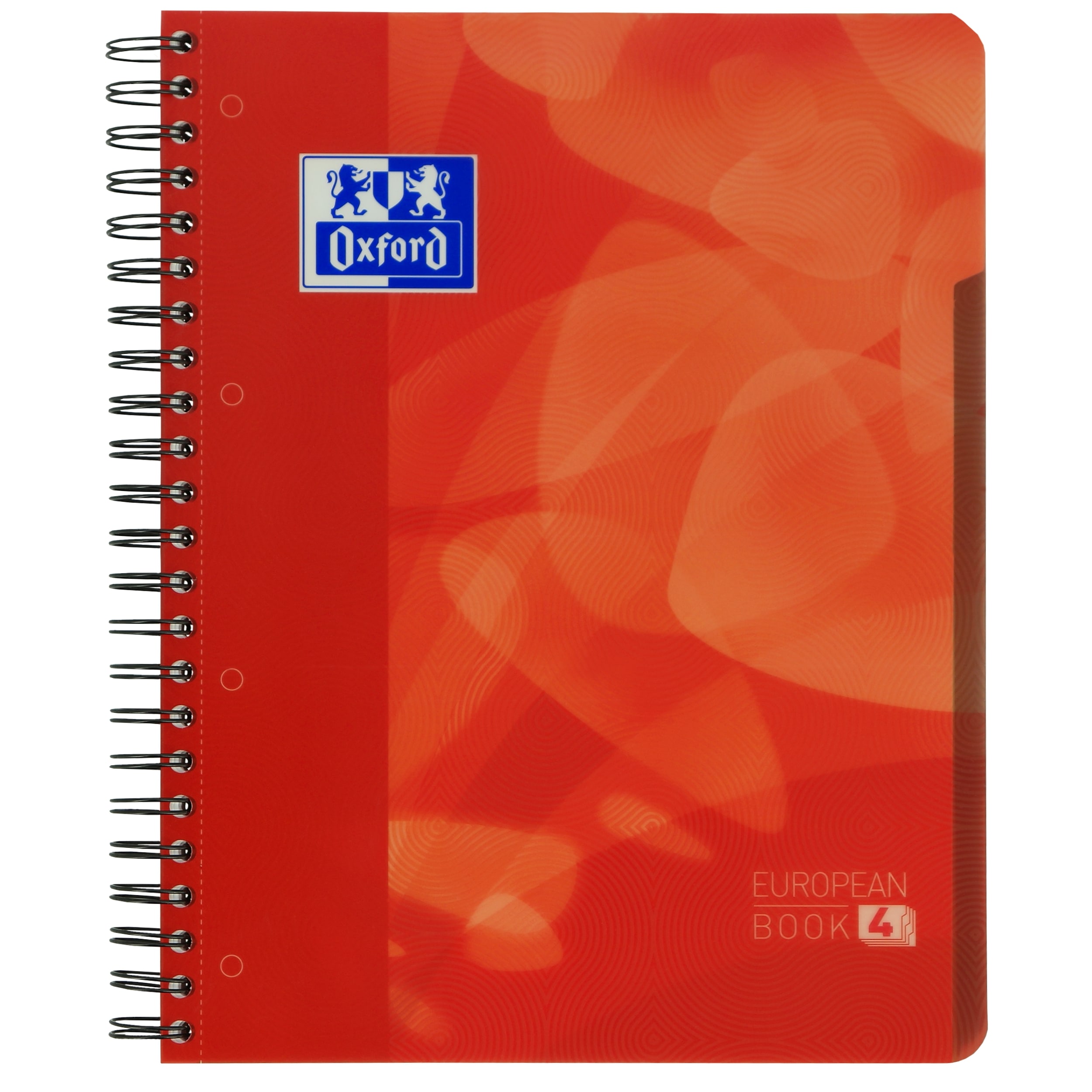 Oxford Projectbook A4+ - 90 g - 240 pag. Geruit - Rood - Optik Papier + Tabs