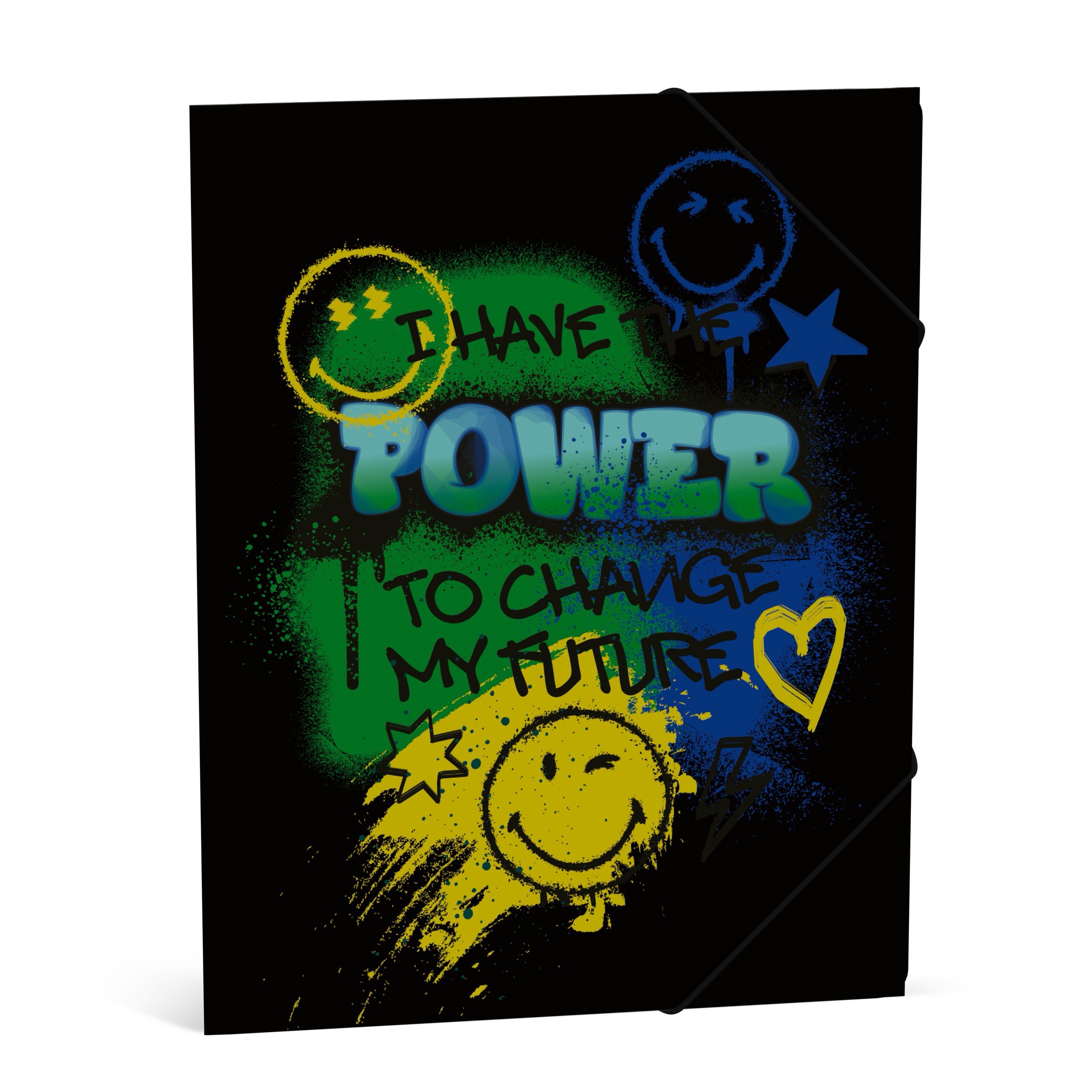 Smiley World Urban Reality Elastomap A4 Zwart Grafitti