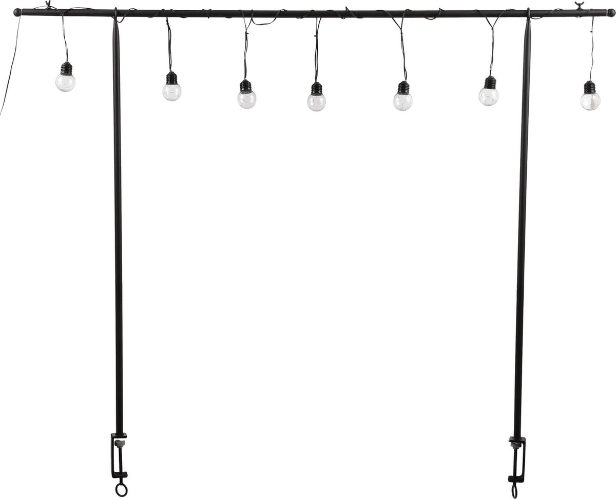 Mica Tafelklem Zwart met LED-lampen 250x110 cm - 10 Lights - Warm Wit