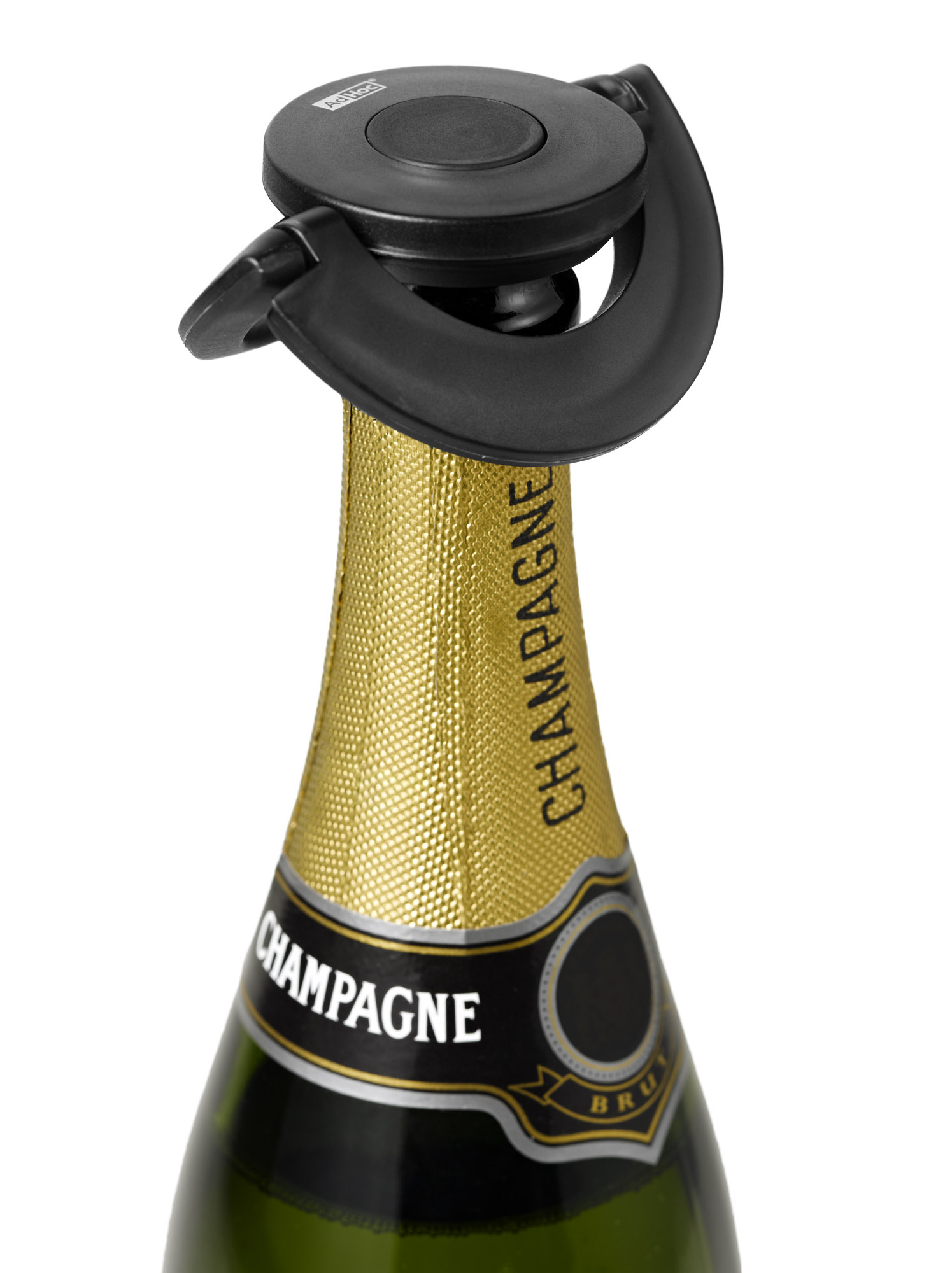 AdHoc Flessenstop Champagne Gusto 8.2cm Zwart